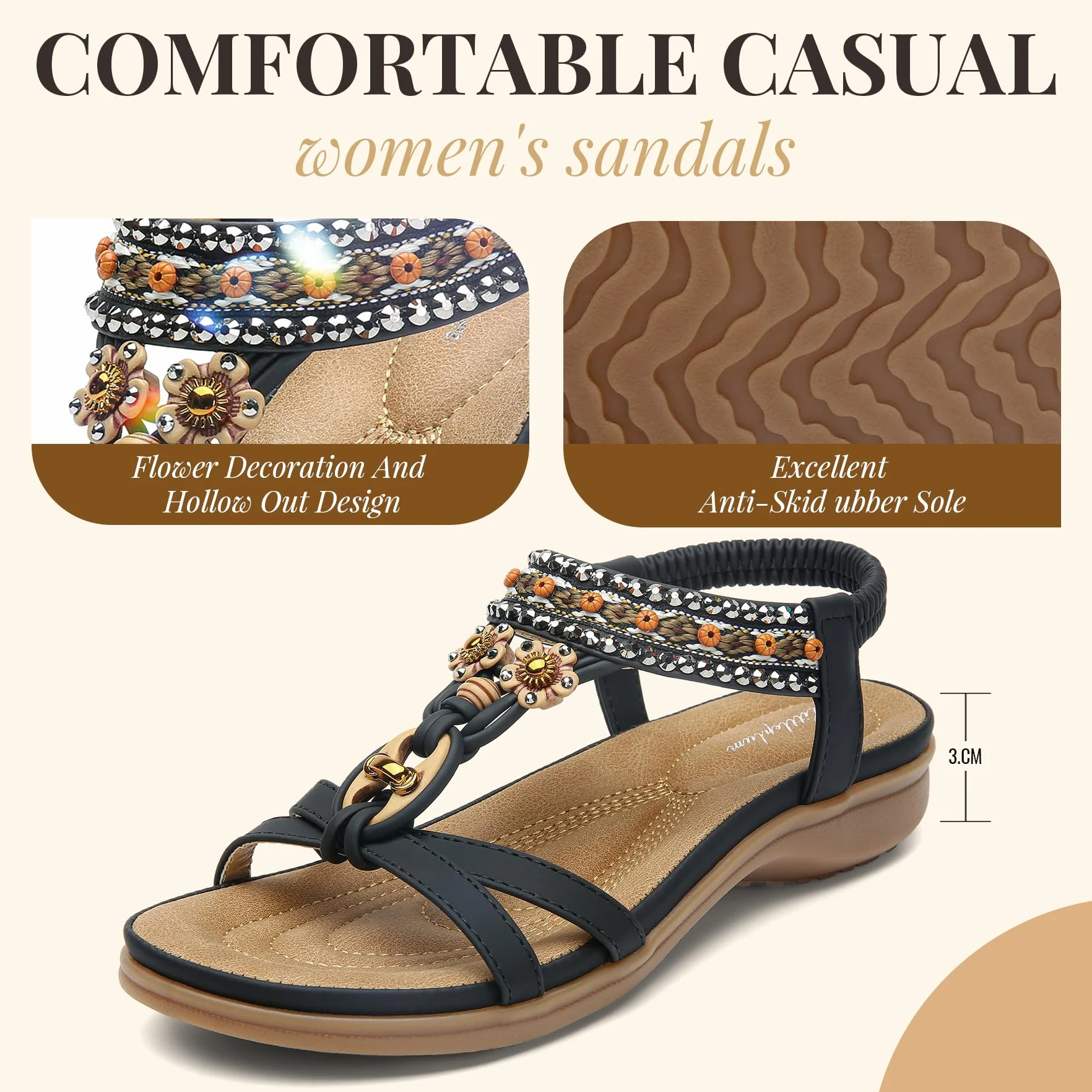 Littleplum Sandales Plats Femme Été Tong Plage Claquettes