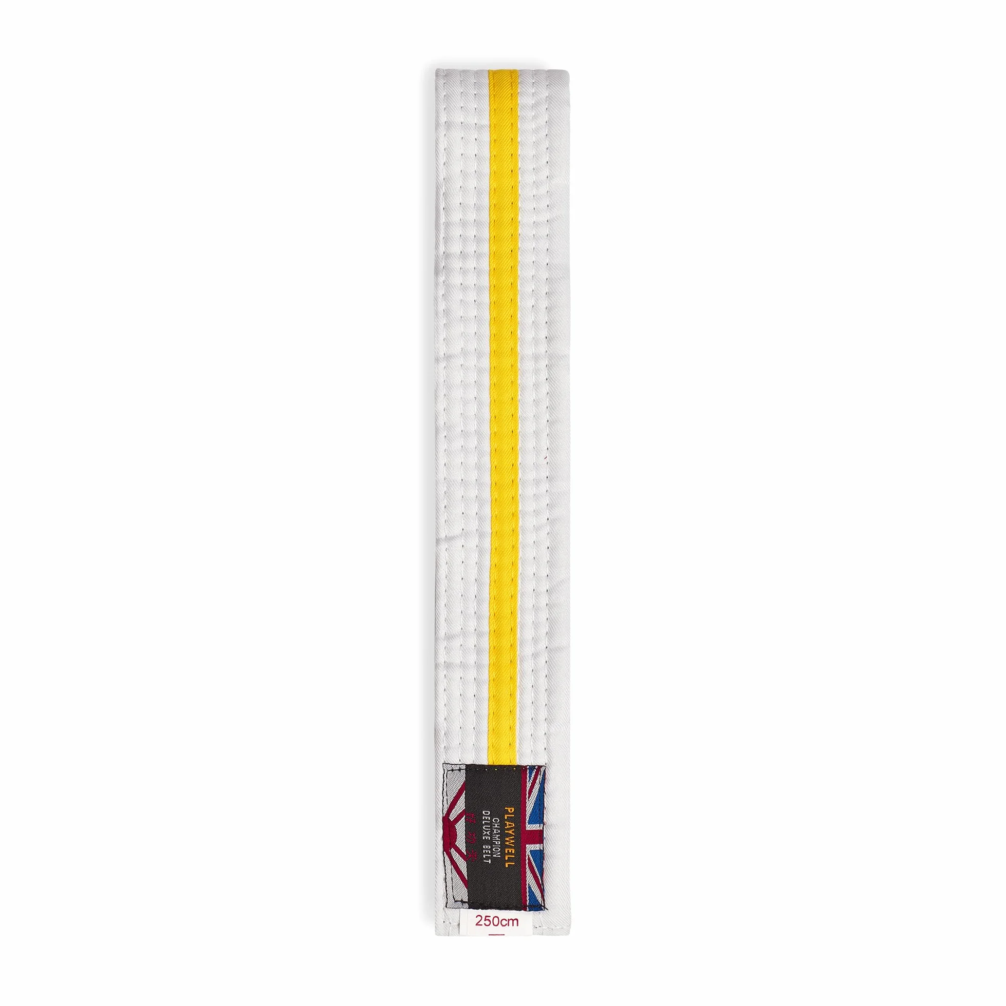 Playwell Ceinture arts martiaux coton blanc rayures colorées karaté judo taekwondo