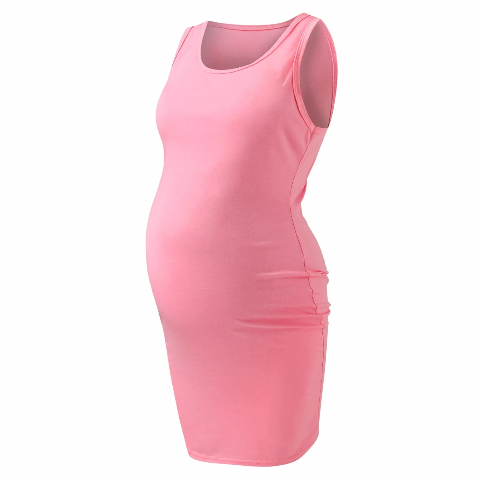Robe Grossesse Maternité Longue sans Manches d'Été Décontractée pour Femme