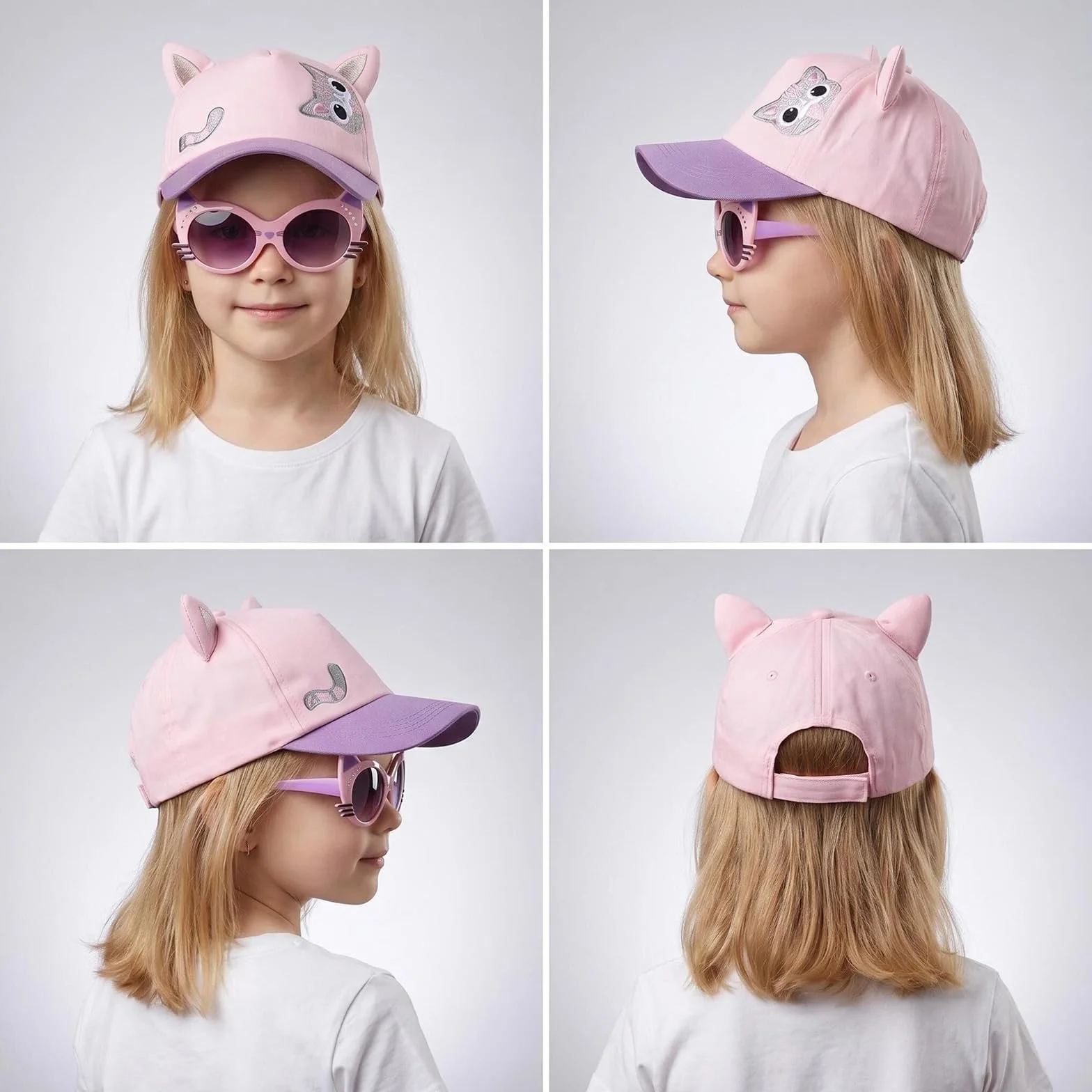 Casquette Enfant Fille Protection UV, Chapeau de Sport Extérieur Été, 50-52cm