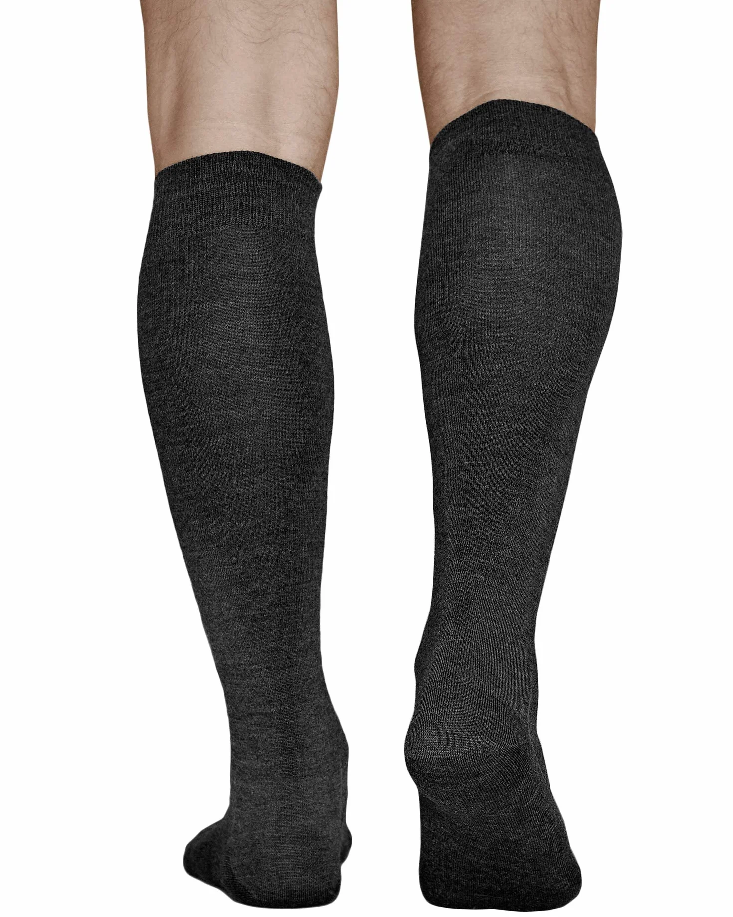 Chaussette haute 80% laine mérinos mi-bas chaud Homme longue montante au genou d'hiver fine respirante