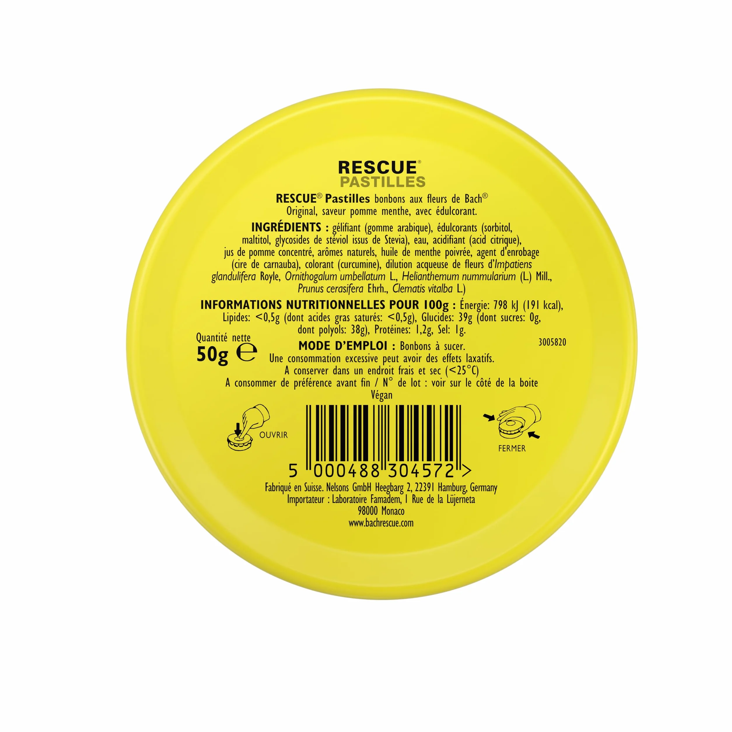 RESCUE Pastilles goût Pomme Menthe 5 Fleurs de Bach Original 50g Bien-être émotionnel
