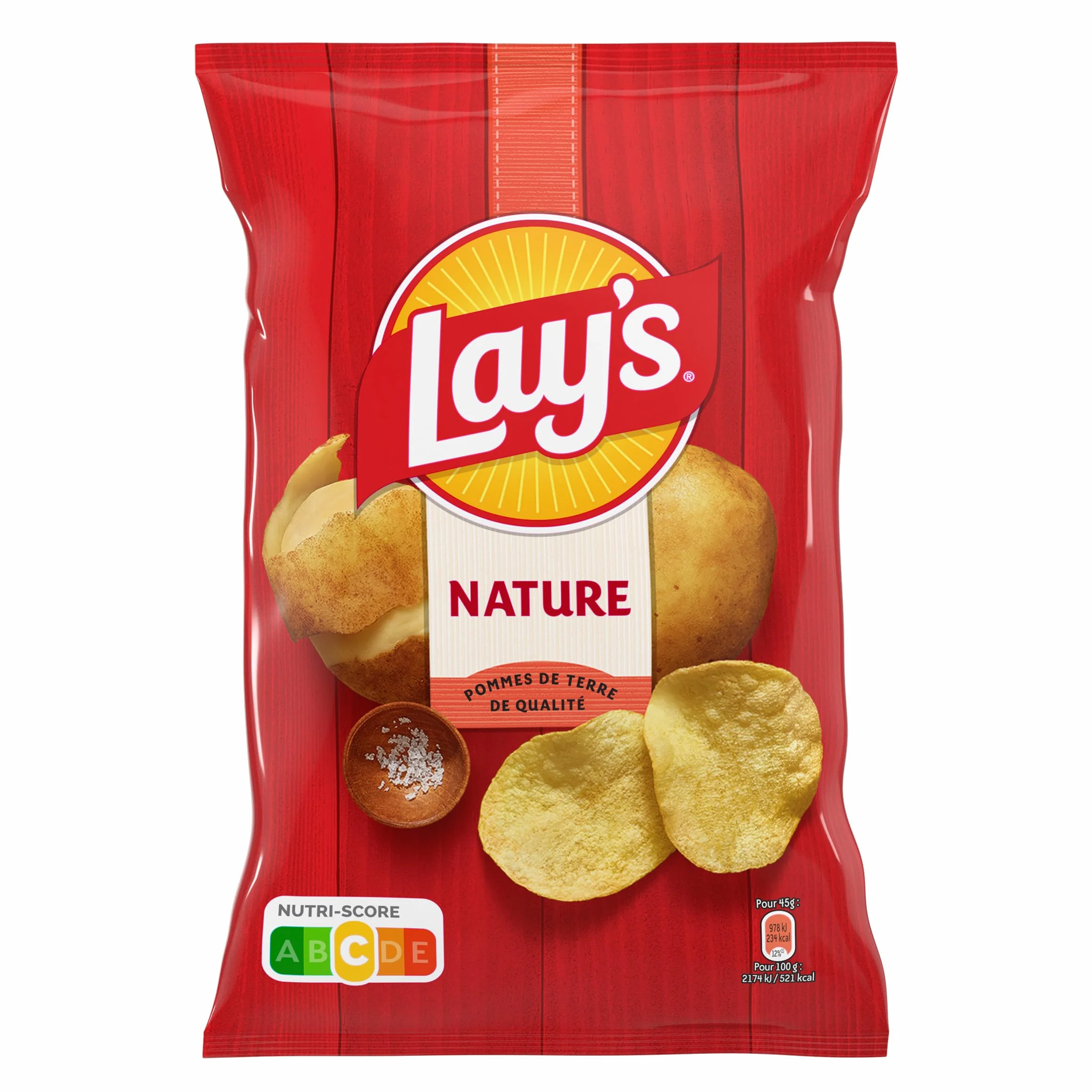 LAY'S Chips Nature - Lot de 20x45g