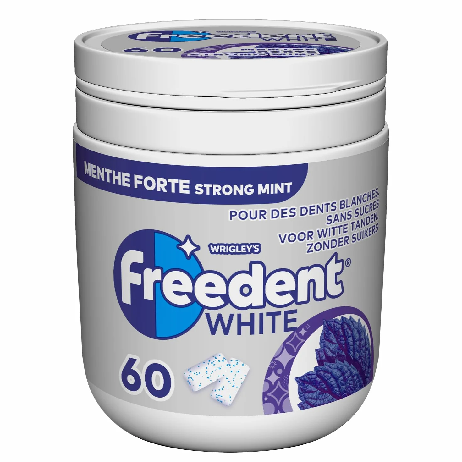 FREEDENT WHITE Chewing-Gum Menthe Forte Sans Sucres 60 dragées 84g