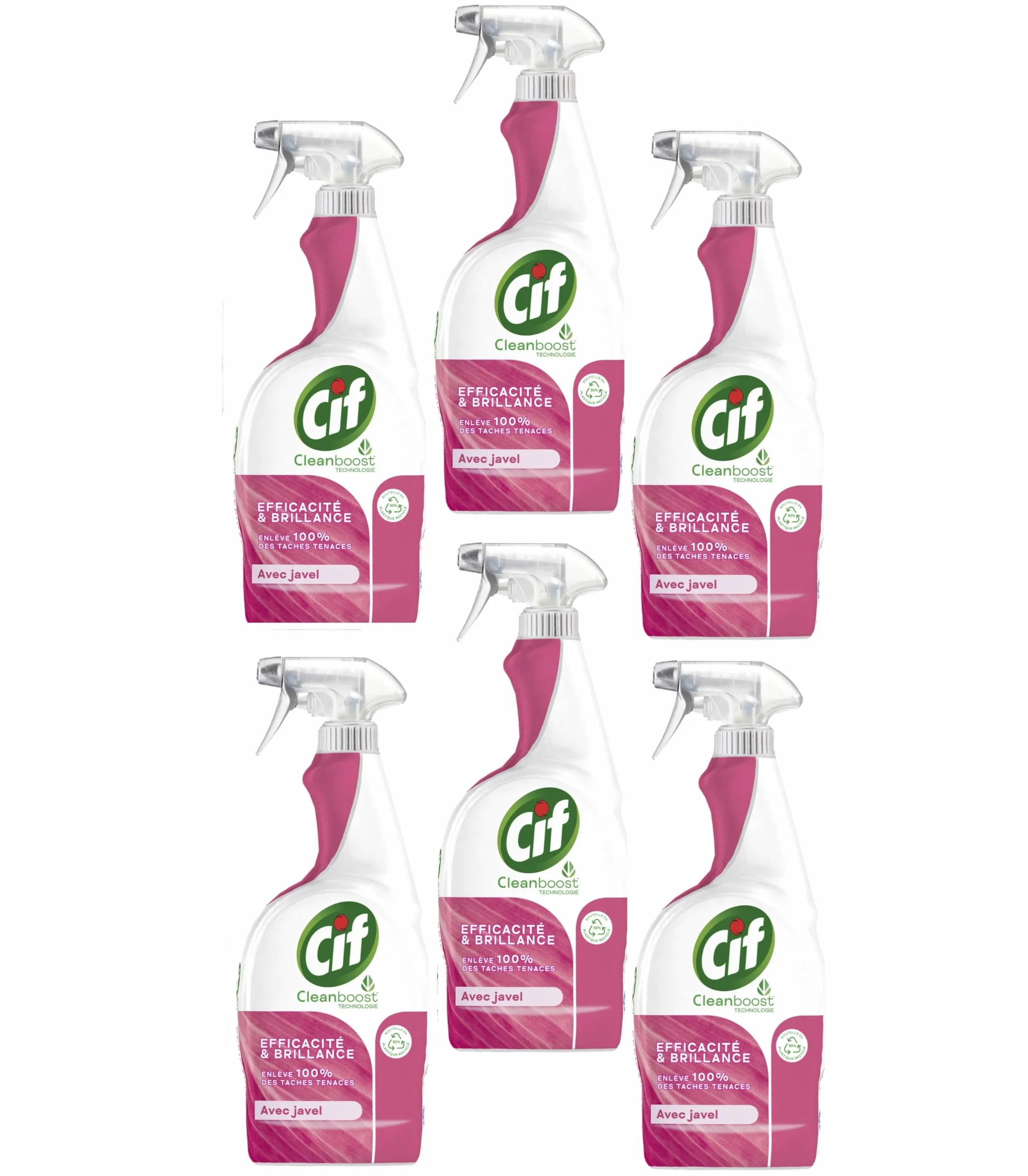 Nettoyant Ménager C I F Efficacité Brillance Avec Javel - Lot de 6 X 750 ML - Vendu Par Lot