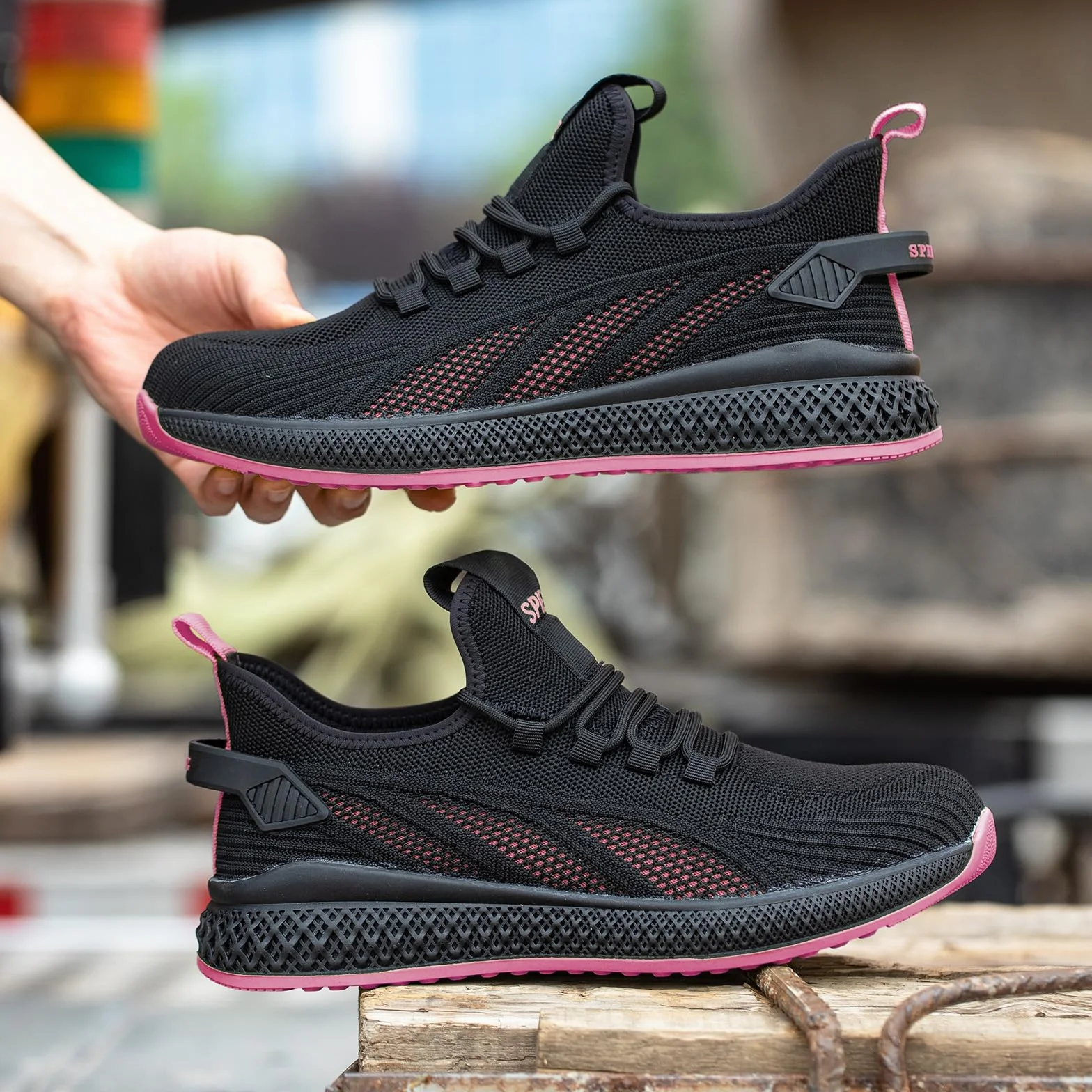 SPIEZ Chaussures de Sécurité Anti-écrasement Femmes Légères Anti-crevaison Respirantes Basket Securite Travail