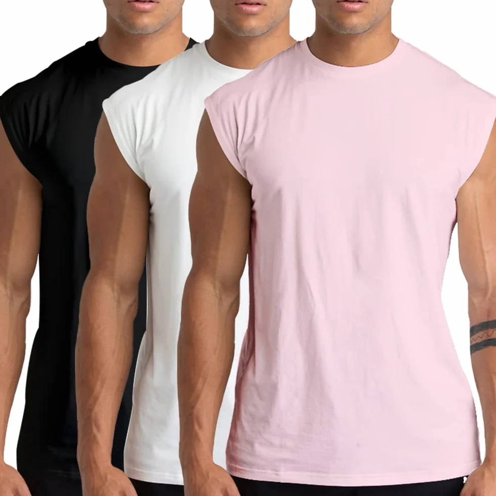 Débardeurs de Gym en Coton pour Hommes - Pack de 1, 3 ou 5, sans Manches de Training, T-Shirts Athlétiques pour Musculation