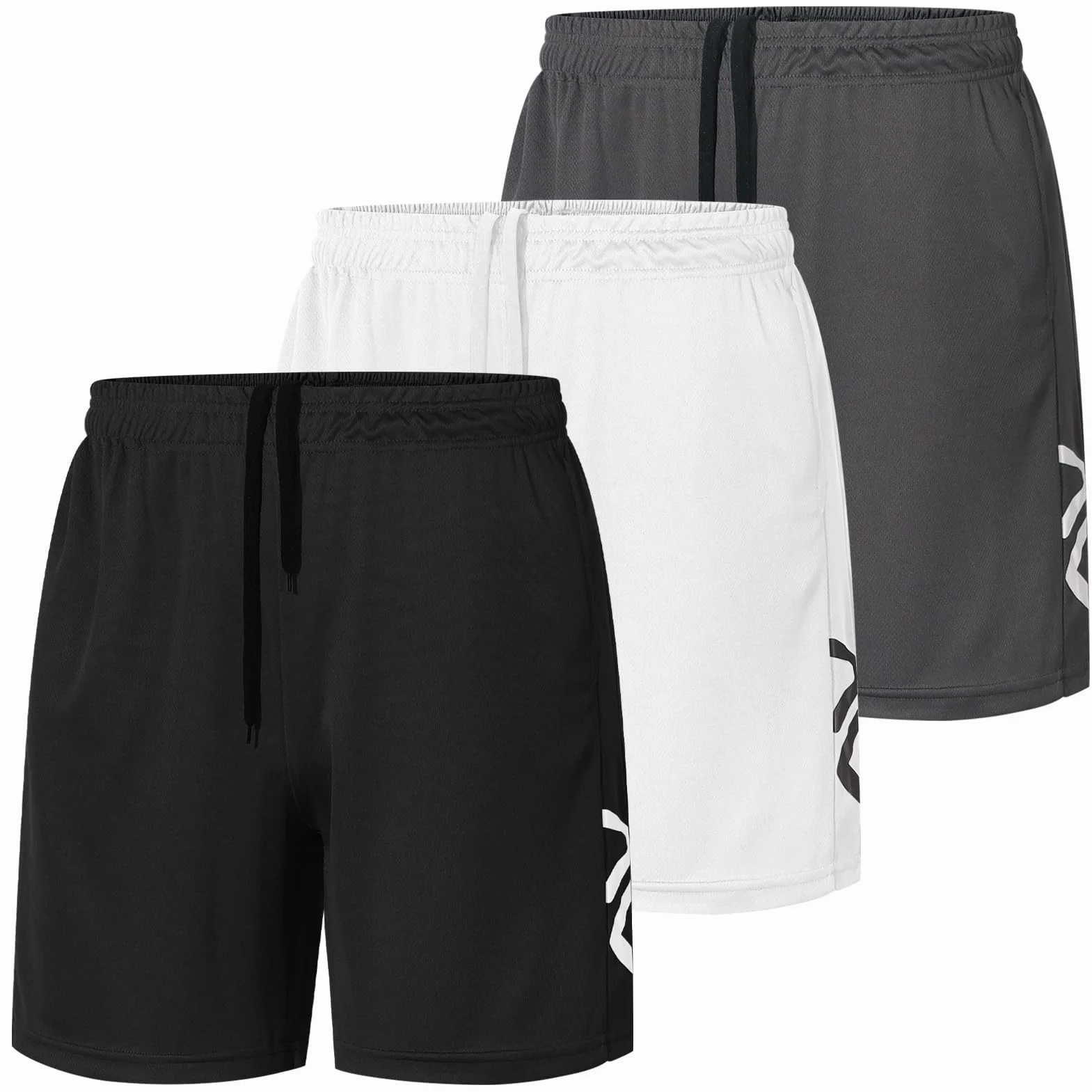 Lot de 3 Shorts de Sport pour Homme Séchage Rapide avec Poches Jogging Fitness