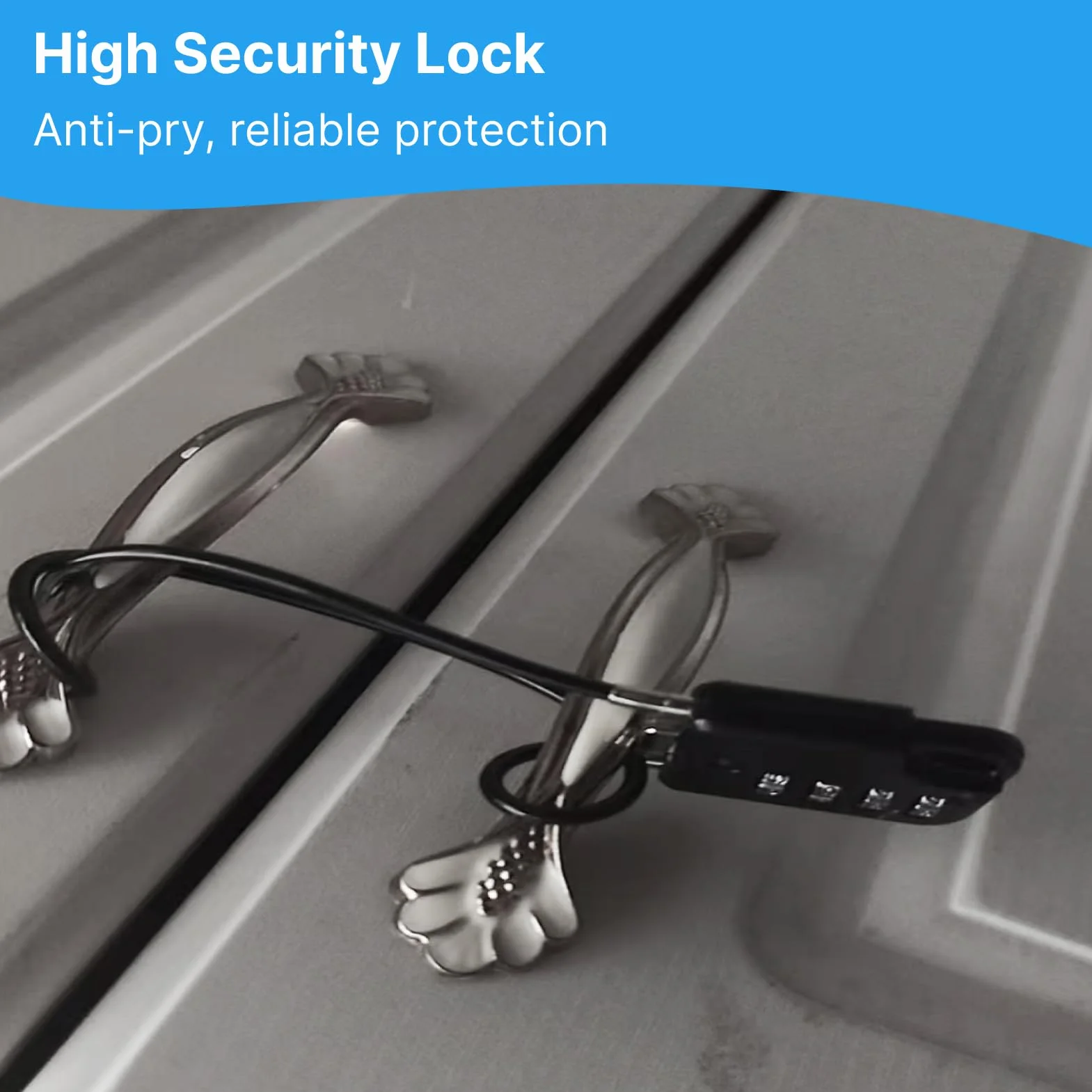 Cadenas à combinaison 4 chiffres avec câble en acier 30 cm, serrure haute sécurité 2 pièces