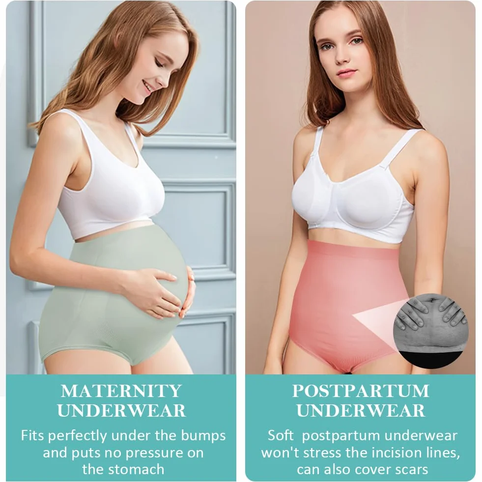 ACWOO Culotte Maternité Taille Haute Sans Couture 4Pcs Enceintes Femme Grossesse