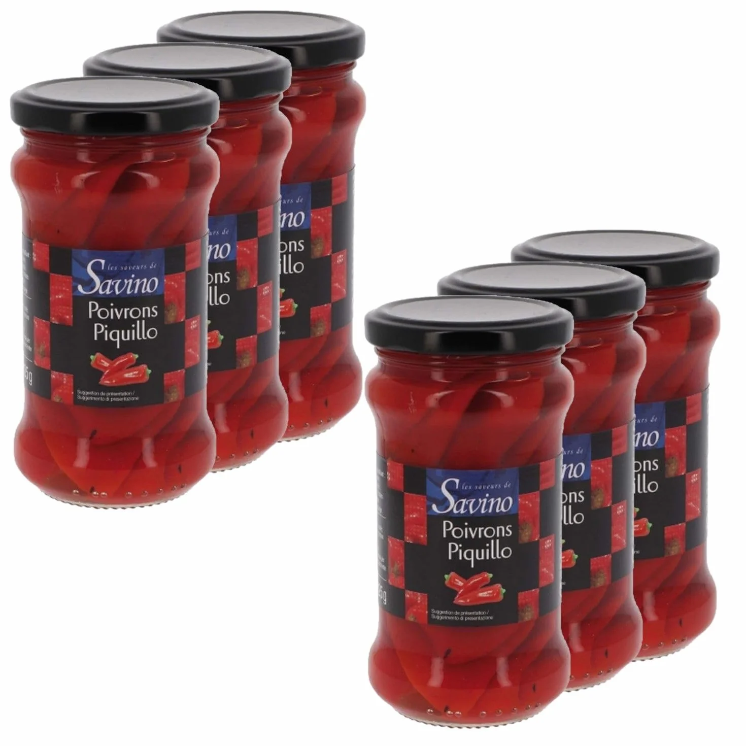 Lot 6x Poivrons piquillo - Les Saveurs de Savino - pot 225g