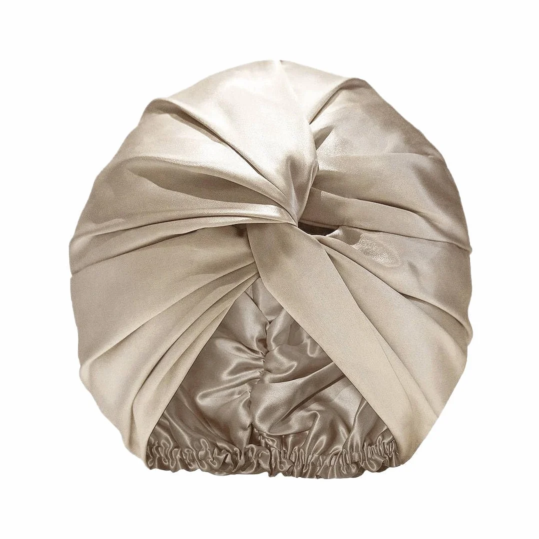 Bonnet de Nuit en Soie de Mûrier Double Couche pour Femme