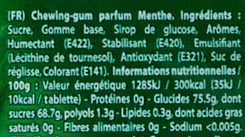 Hollywood Chewing gum Chlorophylle 5 paquets 11 tablettes