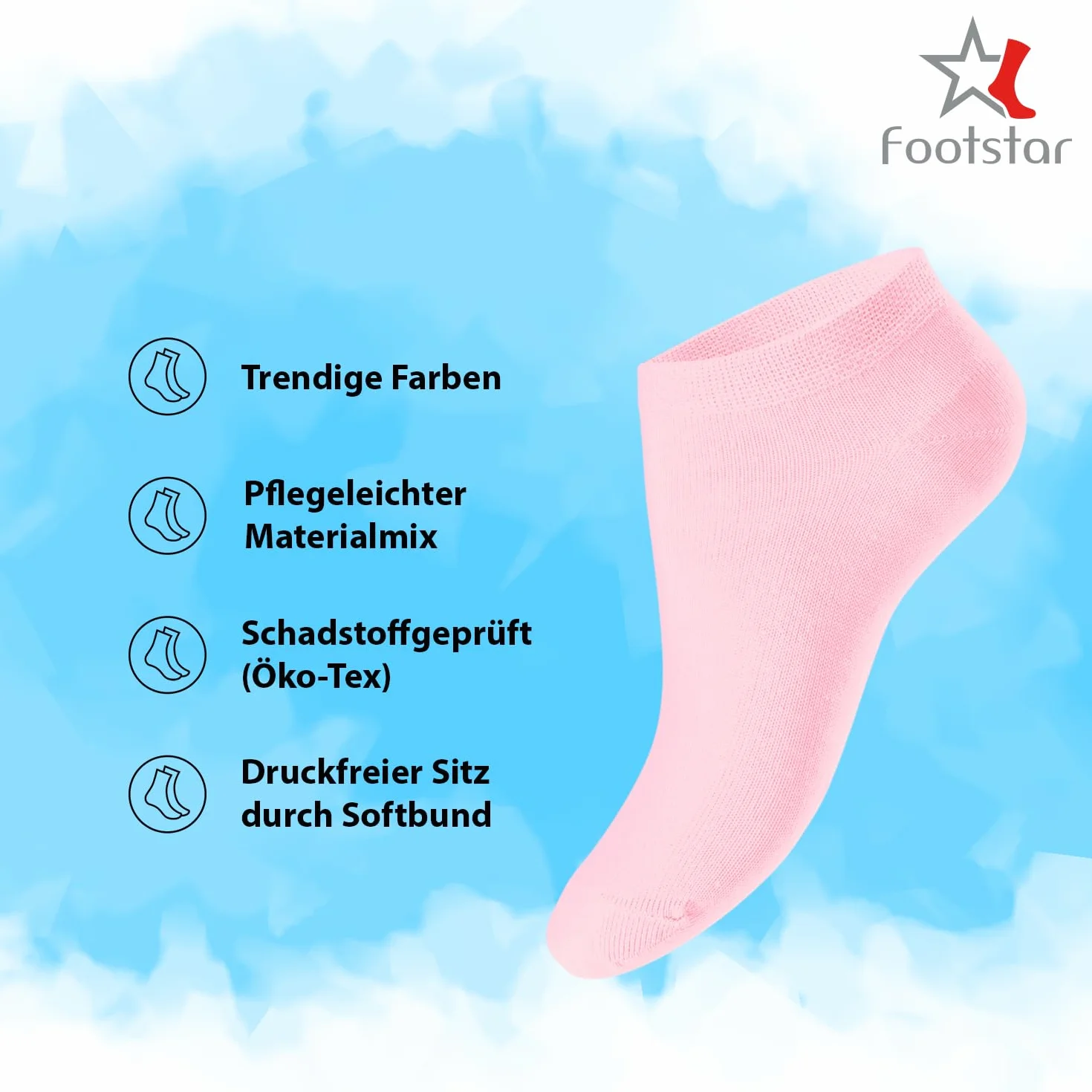 Footstar SNEAK-IT 10 Paires Chaussettes Courtes Enfants Socquettes