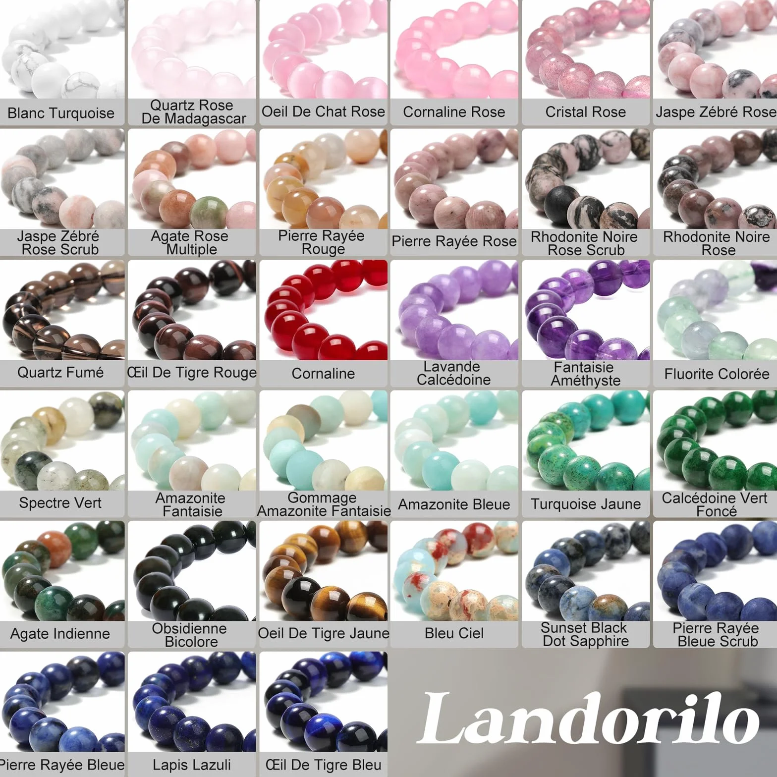 Bracelet Femme Pierre Naturelle 8 mm Lithotherapie Fait Main Yoga Pierres Semi Précieuse