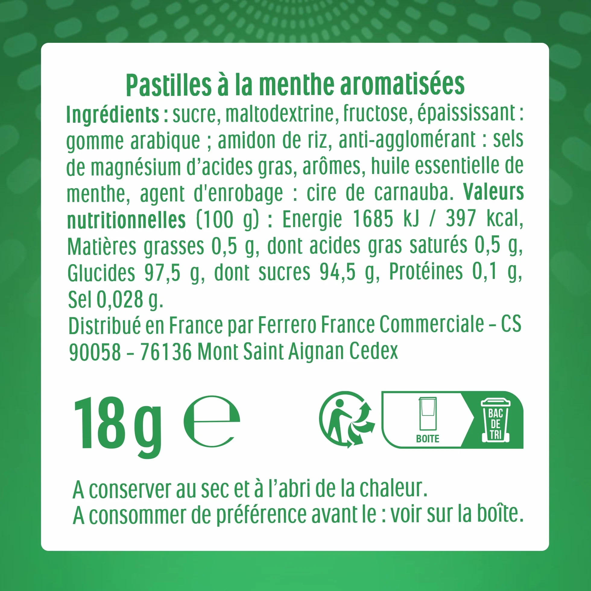 TicTac Goût Menthe - Bonbons frais sucrés à la Menthe - Format de Poche - 24 boites x 18g