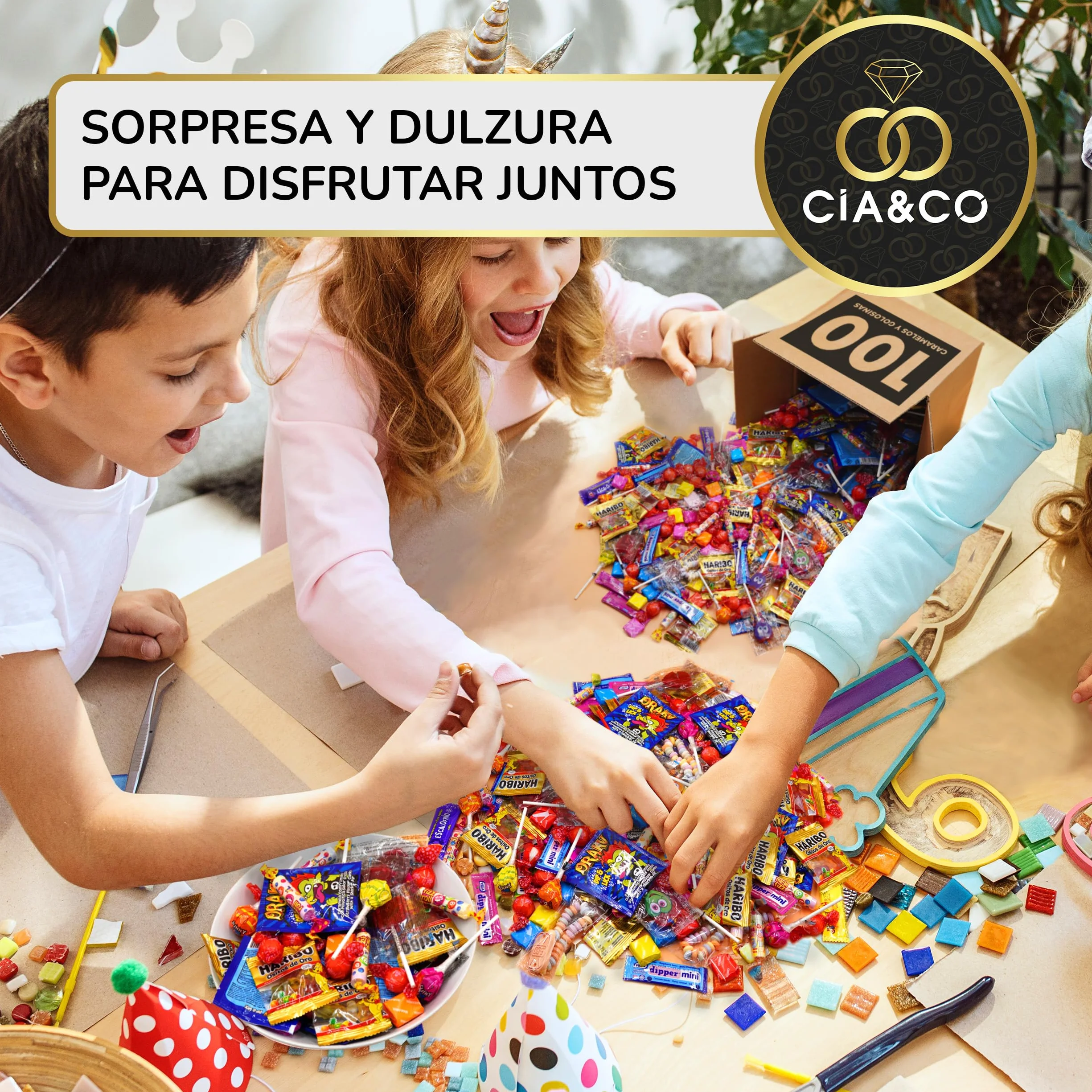 Cia&Co Mega Box 100 Bonbons Friandises Confiseries Pour Anniversaires Fêtes Enfants Halloween Noël