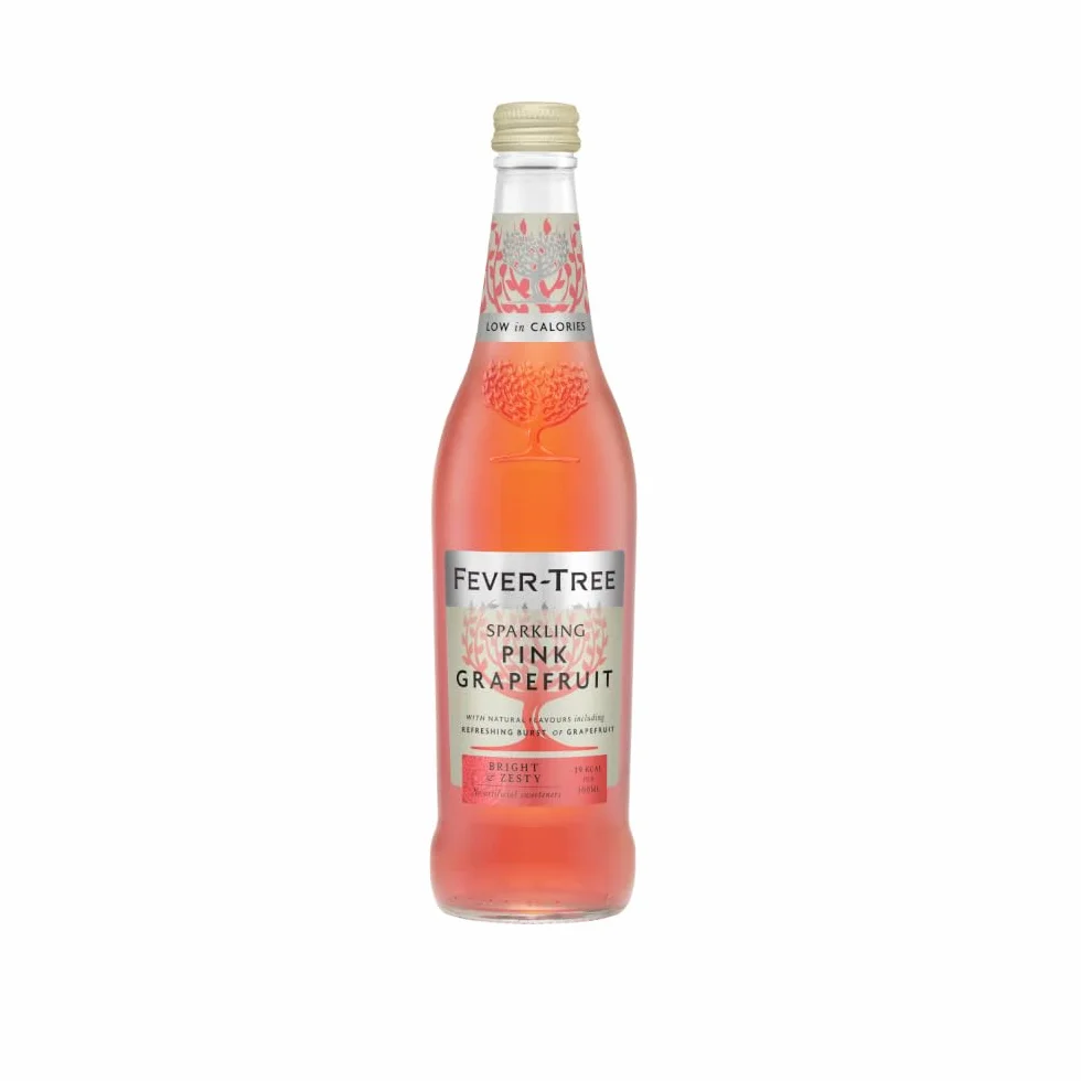 FEVER-TREE - 8 Bouteilles de 500 ml de soda GRAPEFRUIT-boisson pétillante aux notes fruitées élaborée à base d'eau de source et de jus de pamplemousse- Pour des cocktails d'exception