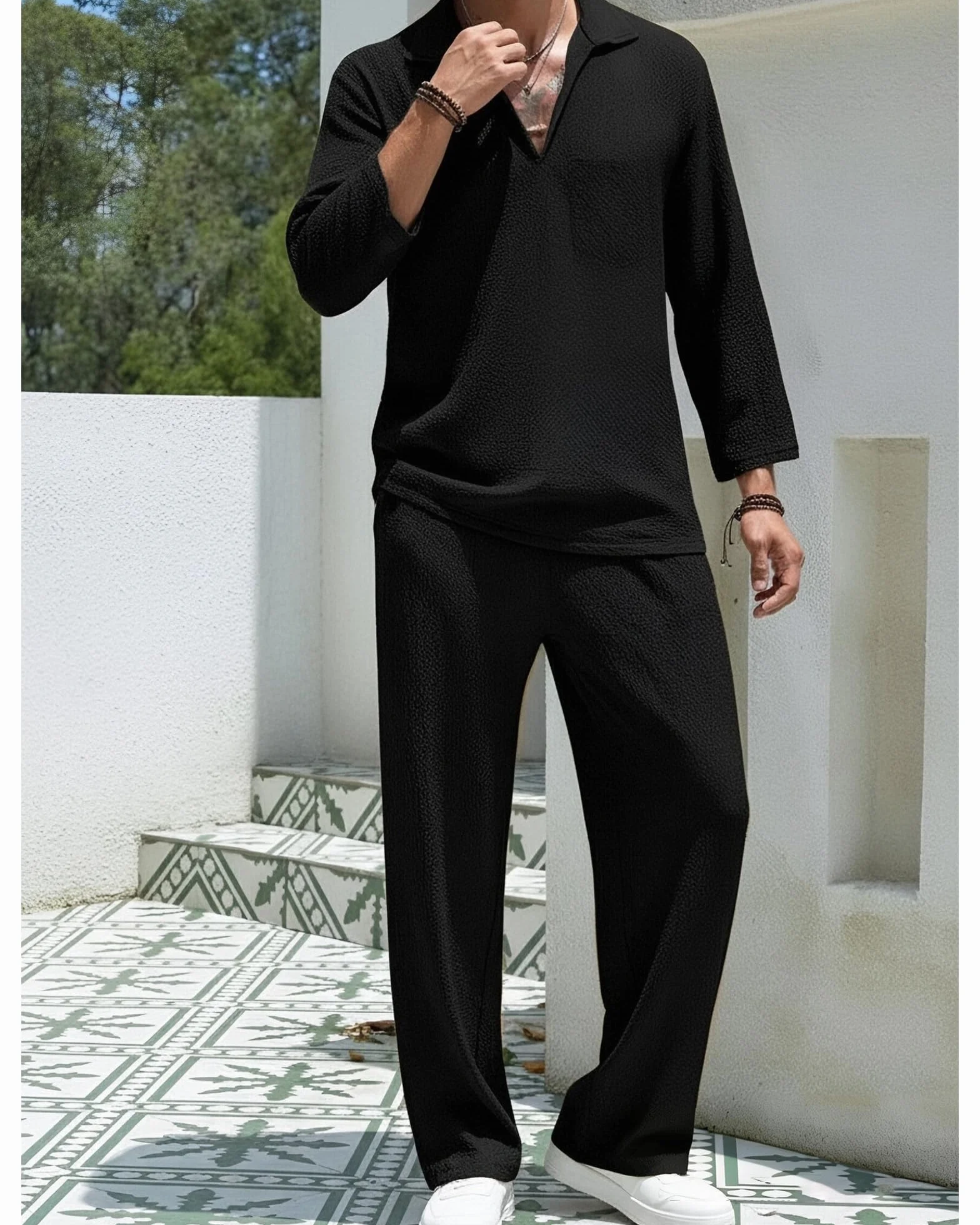 Ensemble Homme Ete Casual Tenue Hawaïenne Légère Survêtement Tracksuit