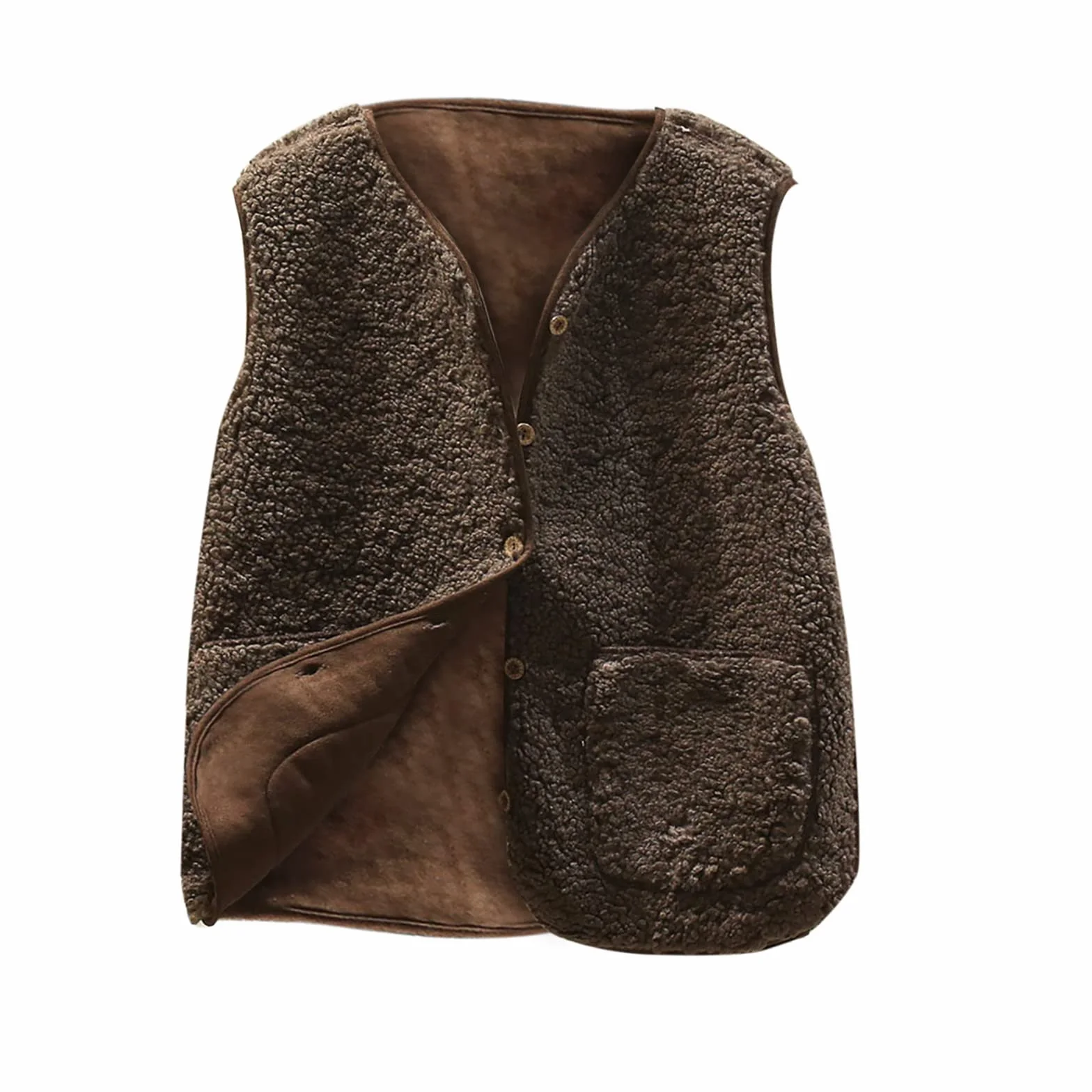 Gilet en Molleton Polaire sans Manche Coupe Classique Femme Couleur Unie Blouson Matelassée Veste avec Poches