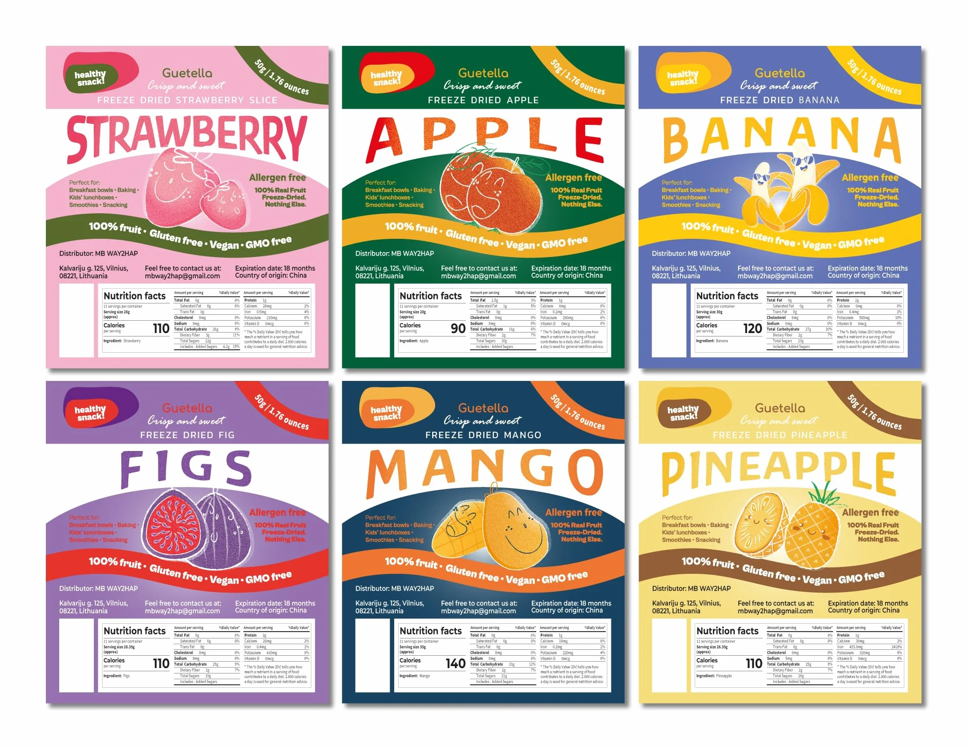 Mélange de fruits lyophilisés, tranches de fruits, 100% fruits séchés, naturel, sans additifs, qualité supérieure, mélange de fruits en tranches, végétalien, collation, pur fruit