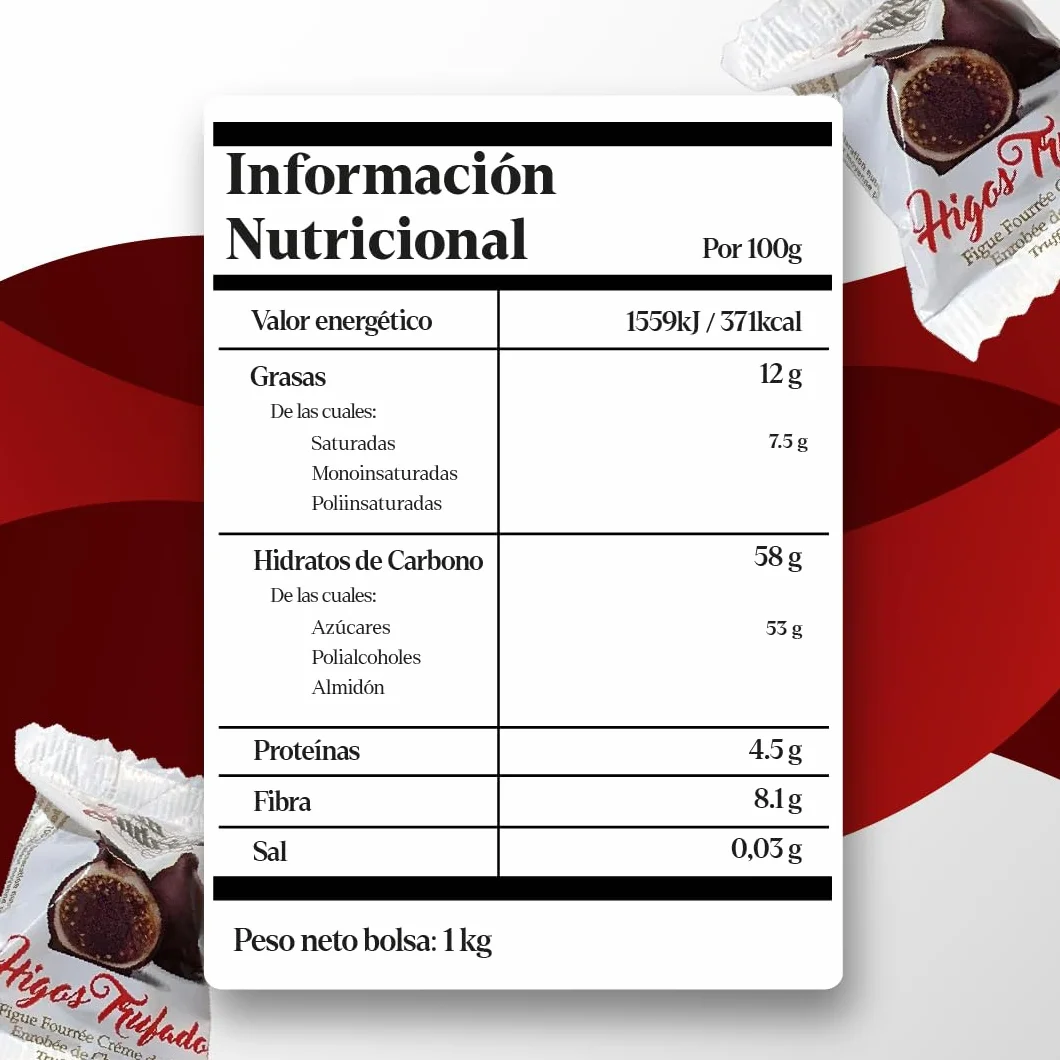 LAPASION – Bonbons de Figue Truffés au Chocolat | Figues fourrées à la truffe au liqueur | Fruits truffés enrobés de chocolat noir | Sachet 1 kg