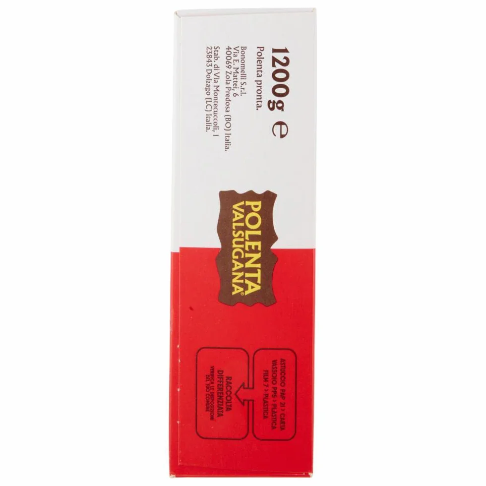 Polenta Valsugana La Classica Lot de 3 plats préparés avec 100 % maïs italien 1200 g