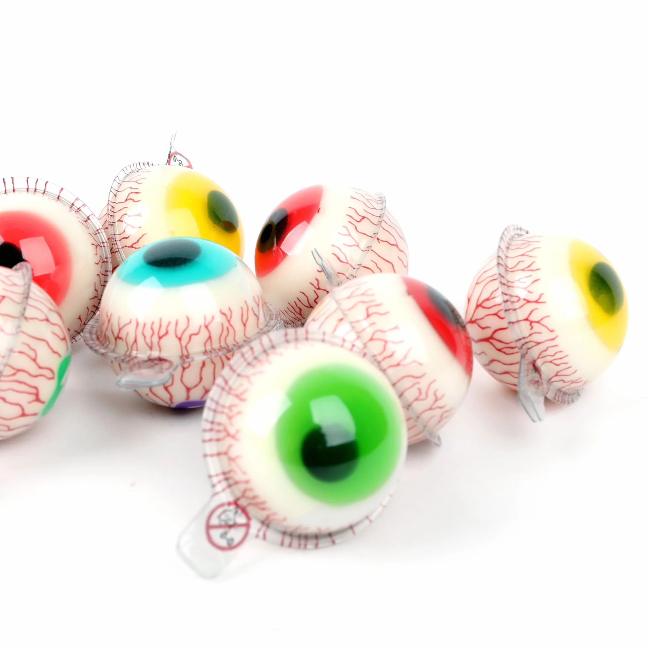 Trolli Glotzer Bonbons d'Halloween – 3 sachets de 75g avec 4 yeux chacun (12 Glotzer au total) – Sans lactose et sans gluten, avec autocollants fantômes – Parfait pour les sacs d'école, les pinatas et