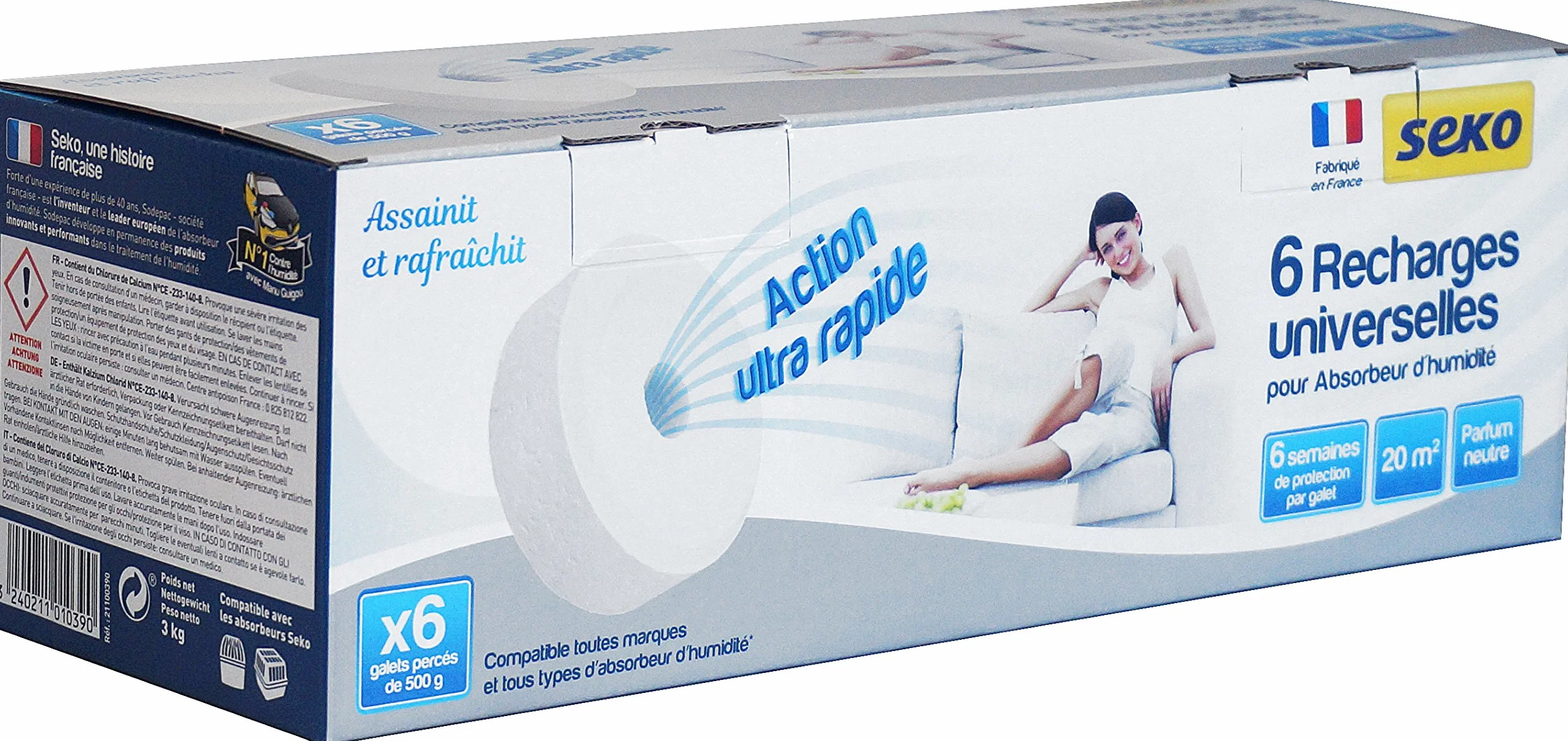 Seko Lot de 6 galets percés 500g Neutre