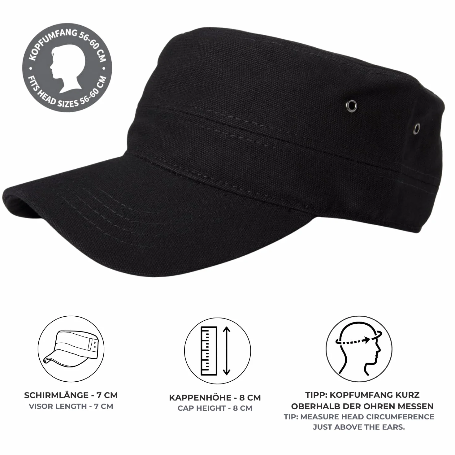 styleBREAKER Casquette Militaire Unisexe en Coton Canvas, Chapeau à visière incurvée Ajustable
