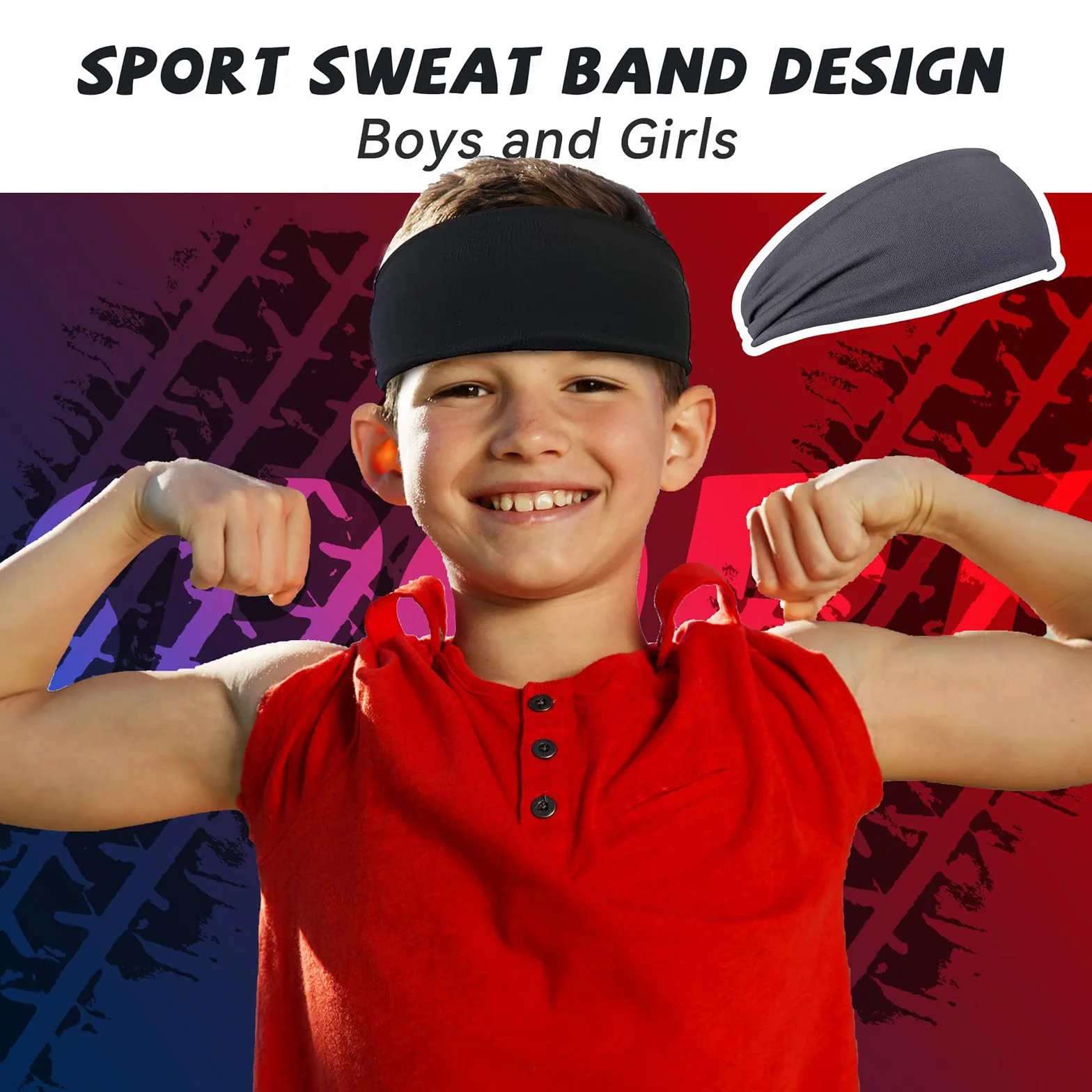 Nayyana Lot de 4 Bandeaux de Transpiration pour Enfants - Football, Baseball, Sports - Respirants Anti-Transpiration Garçons Jeunes