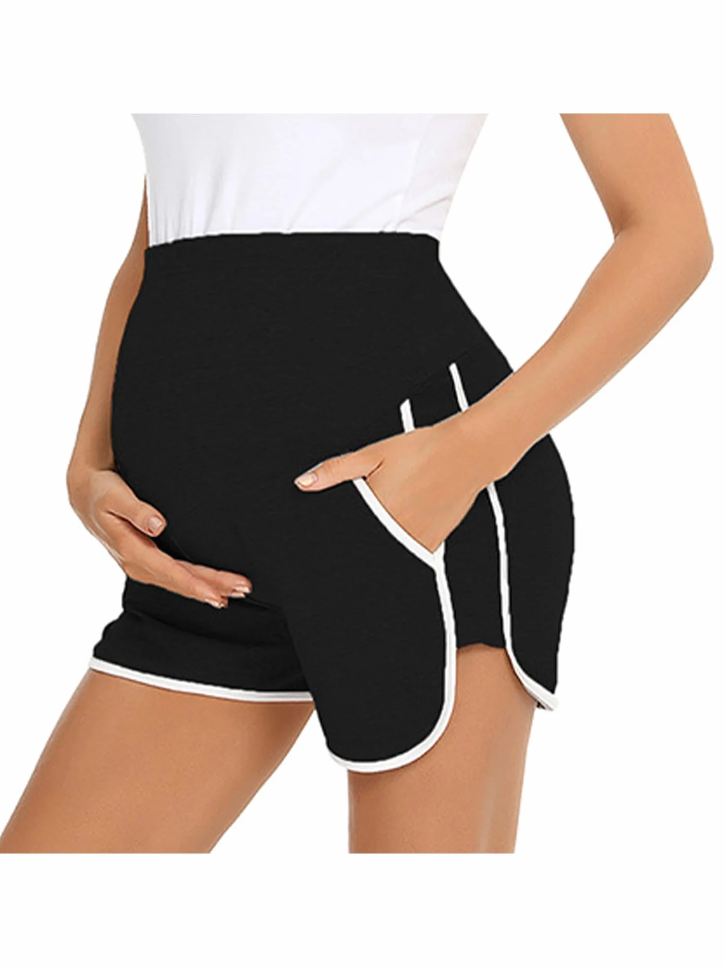 Shorts Actifs pour Femmes Enceintes Style Dauphin Course Maternité Sports Bermuda