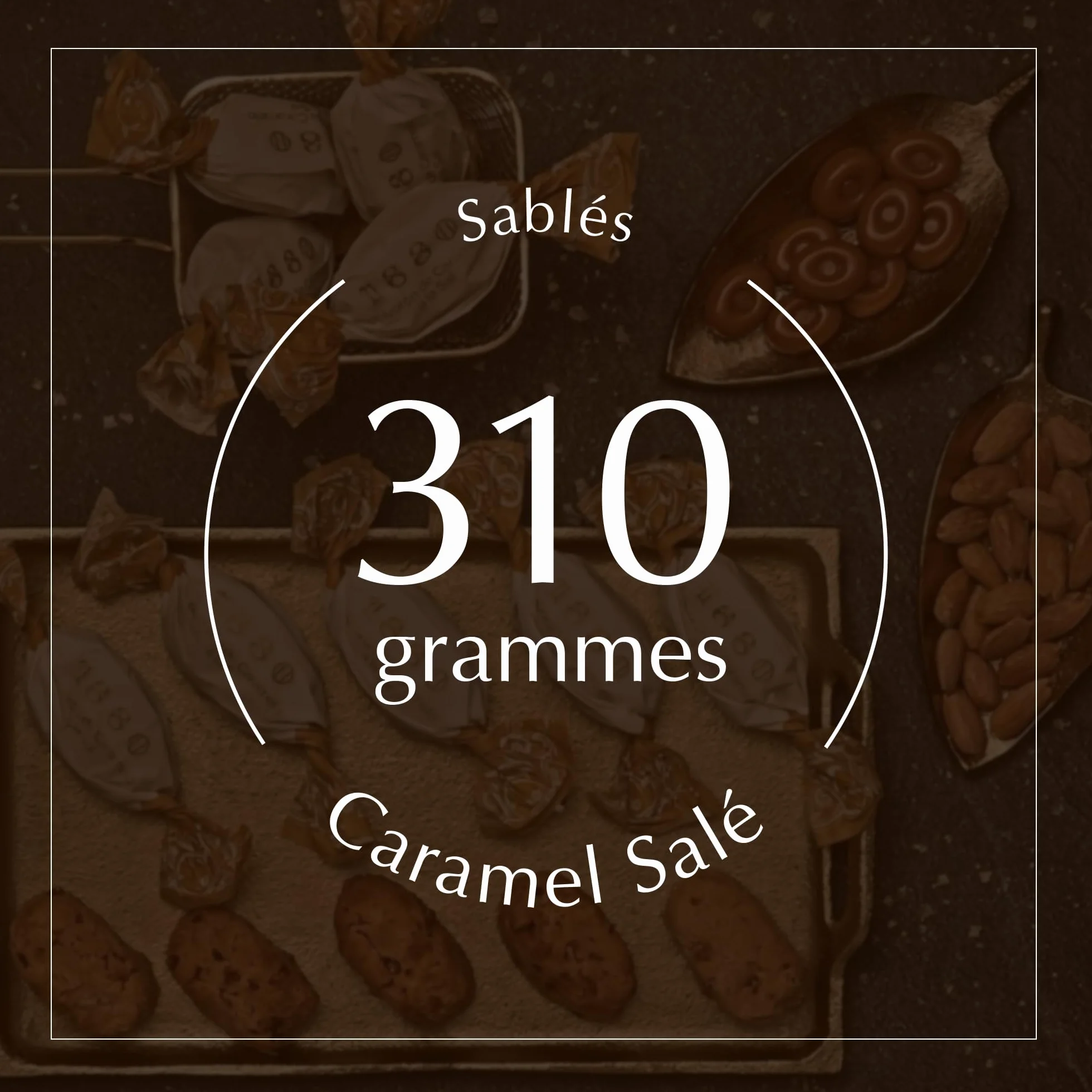 1880 - Sablés Caramel Salé, Qualité Suprême, Douceur typique de Noël, Recette Artisanale, Boîte Unique, Polvorones Traditionnels, Fabriqués avec des Amandes Sélectionnées, 280 Grammes