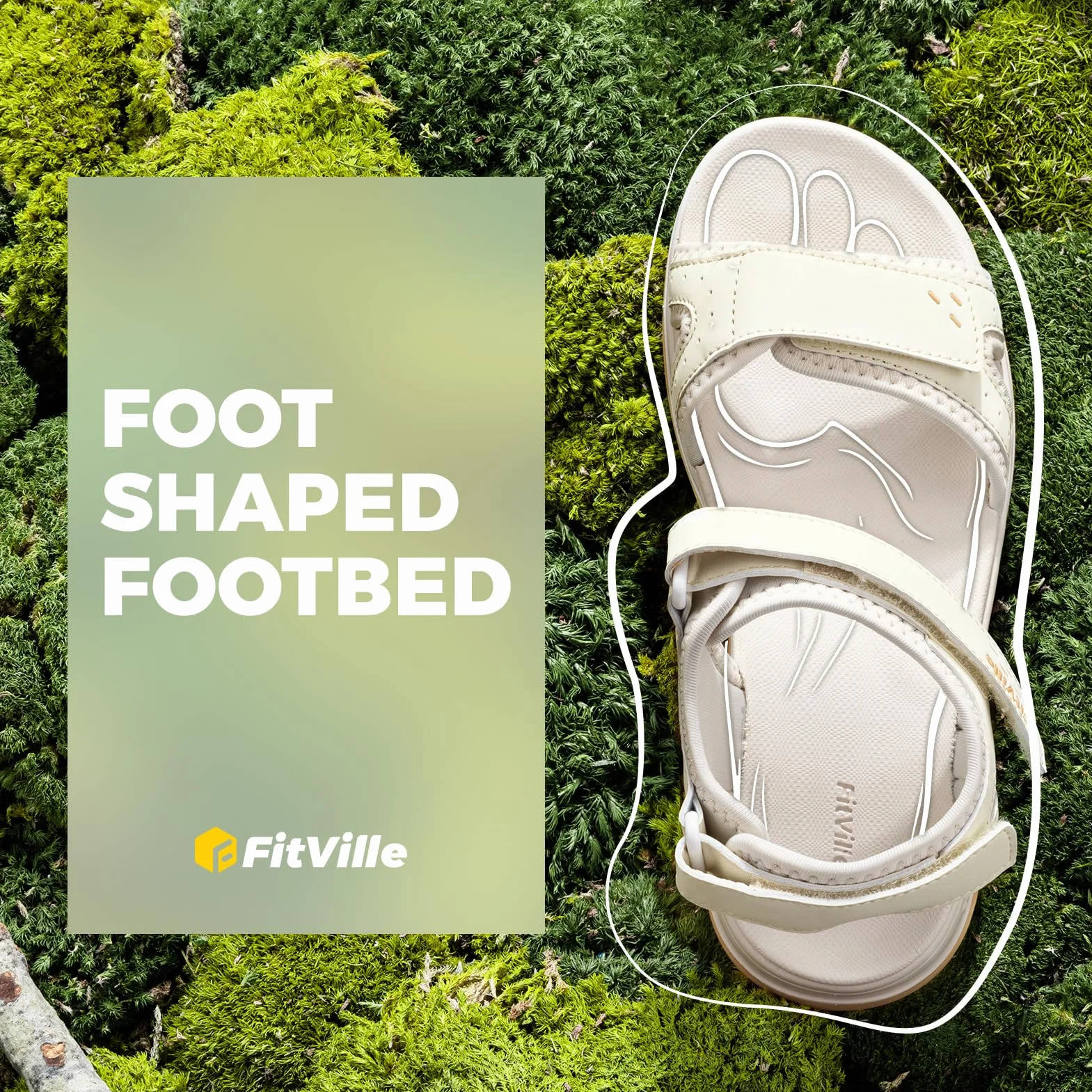 FitVille Sandales Femmes Largeur Extra Sandales d'été Confortables Légères Pieds Larges
