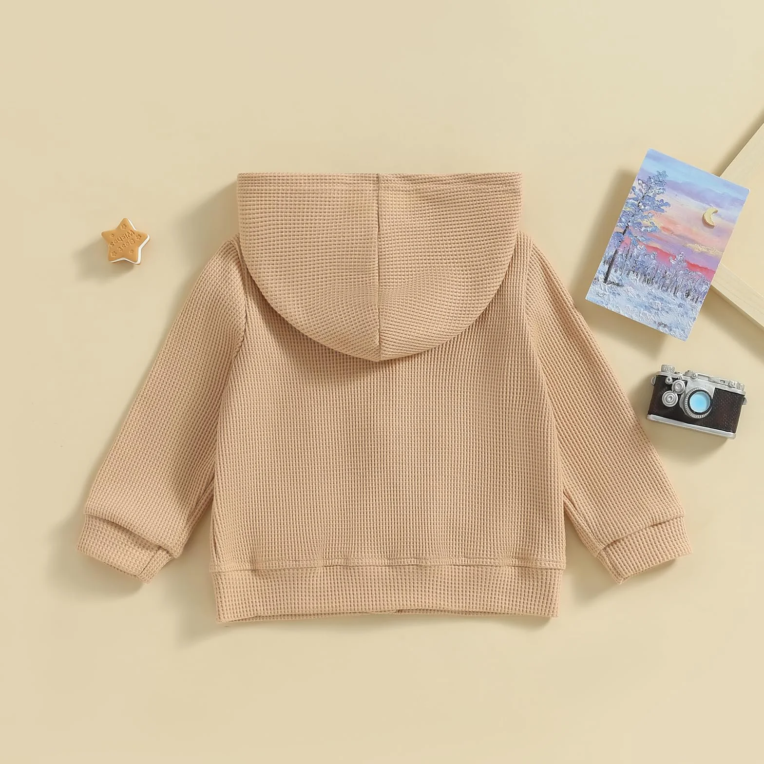Carolilly Sweat-Shirt à Capuche Zippé Enfant Bébé Unisexe, Veste Garçon Fille Printemps Automne (1-5 ans)