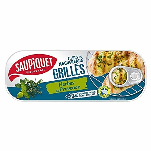 SAUPIQUET - Filet De Maquereaux Grillés Aux Herbes De Provence 1/4 120G - Lot De 4
