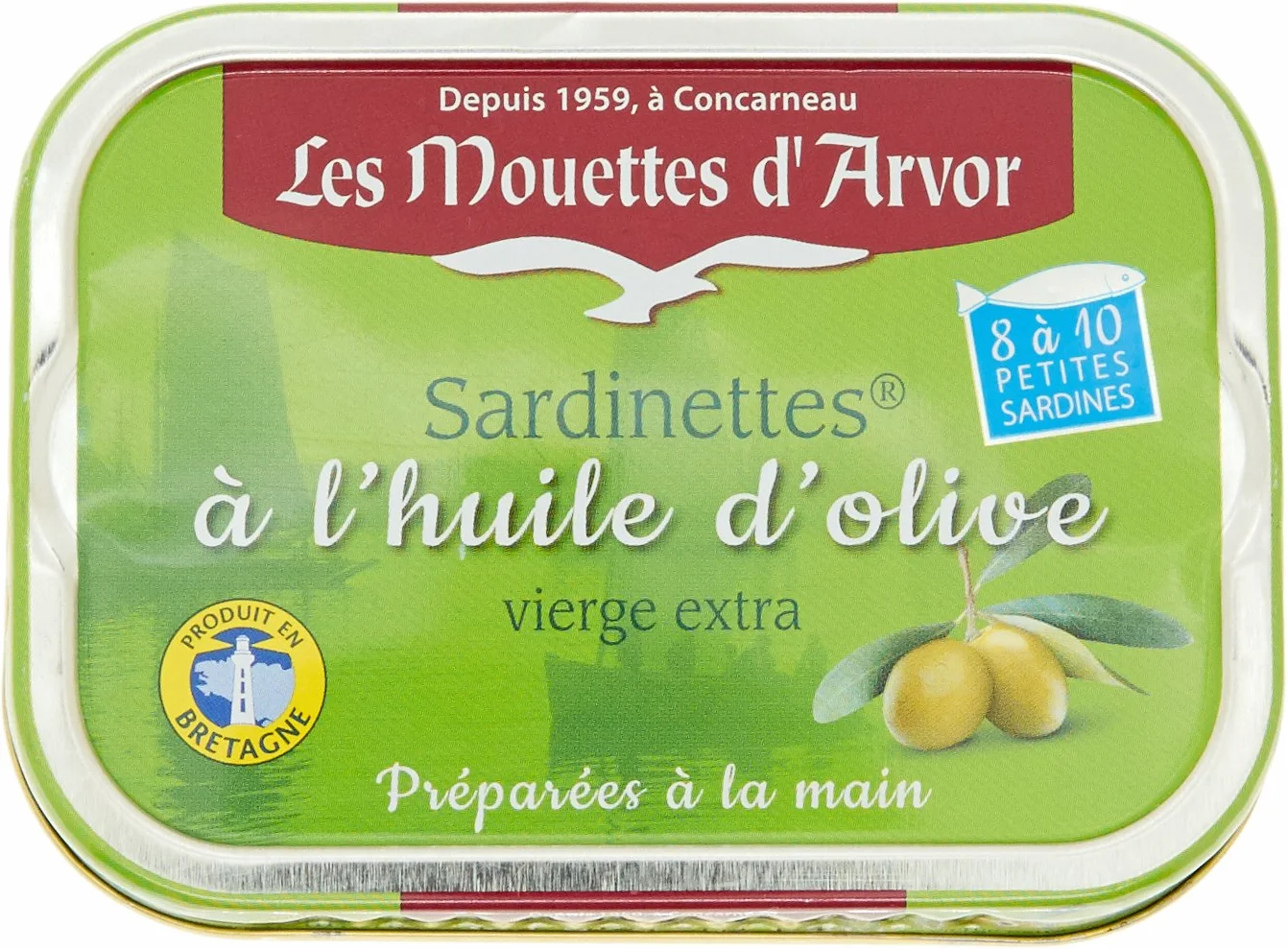 Les Mouettes d'Arvor Sardinettes à l'Huile d'Olive 100 g - Lot de 5