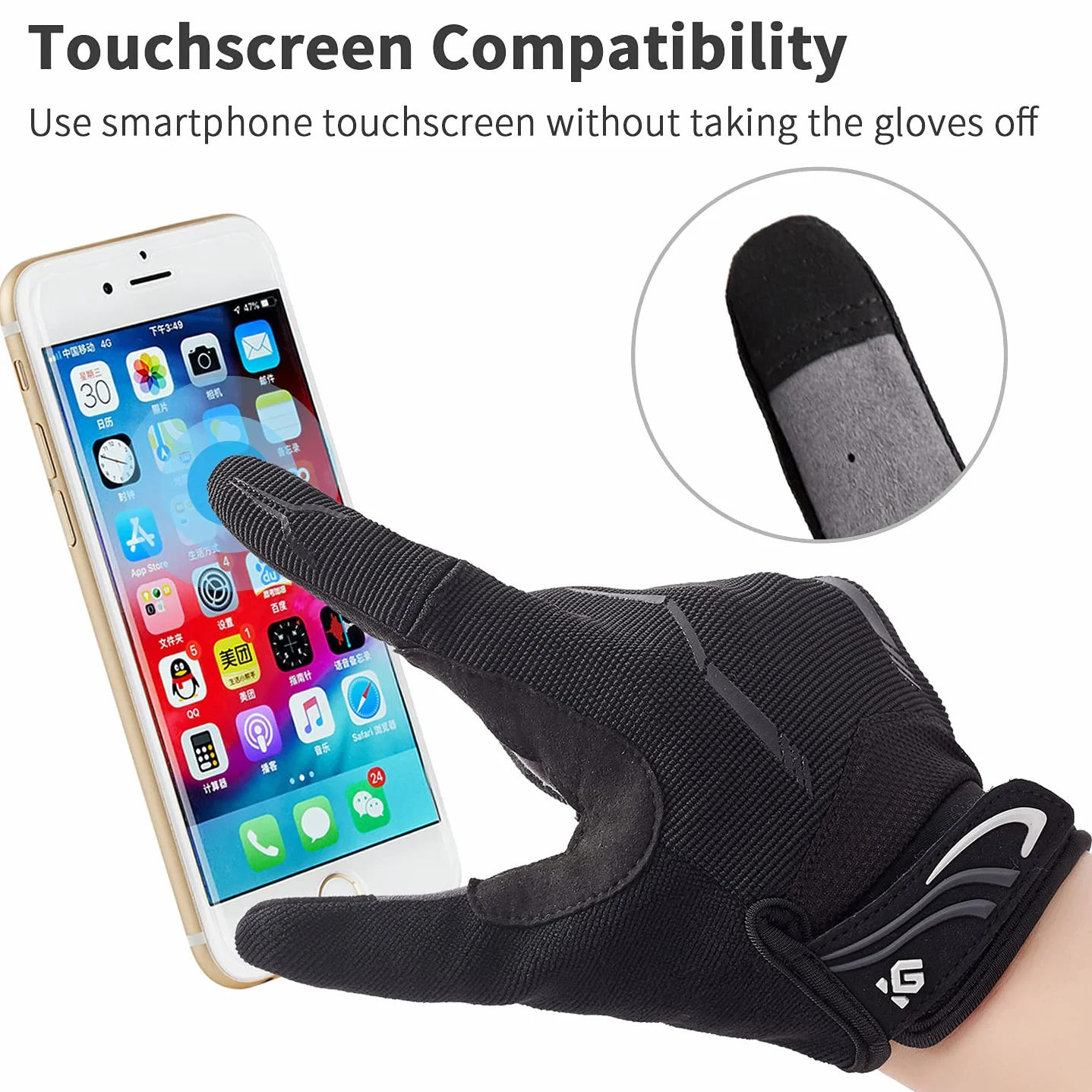 Gants VTT Antidérapant Anti-Choc Respirant Homme Femme