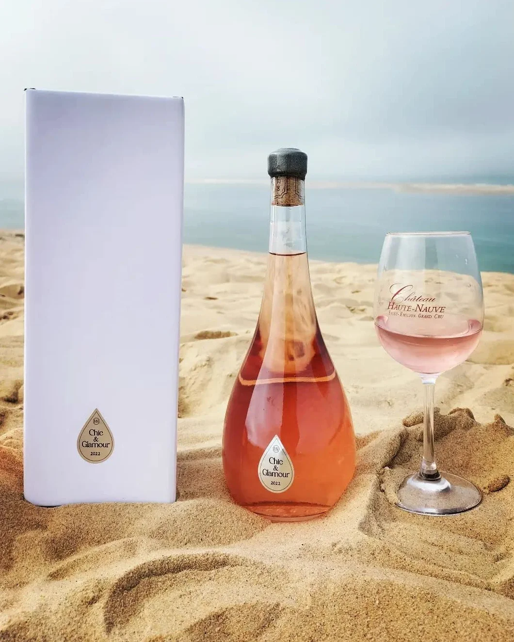 Chic & Glamour - Bordeaux Rosé - Bouteille Goutte d'Eau - Pack de 1/2 / 3/4 / 6/12 ou 18 bouteilles (1)