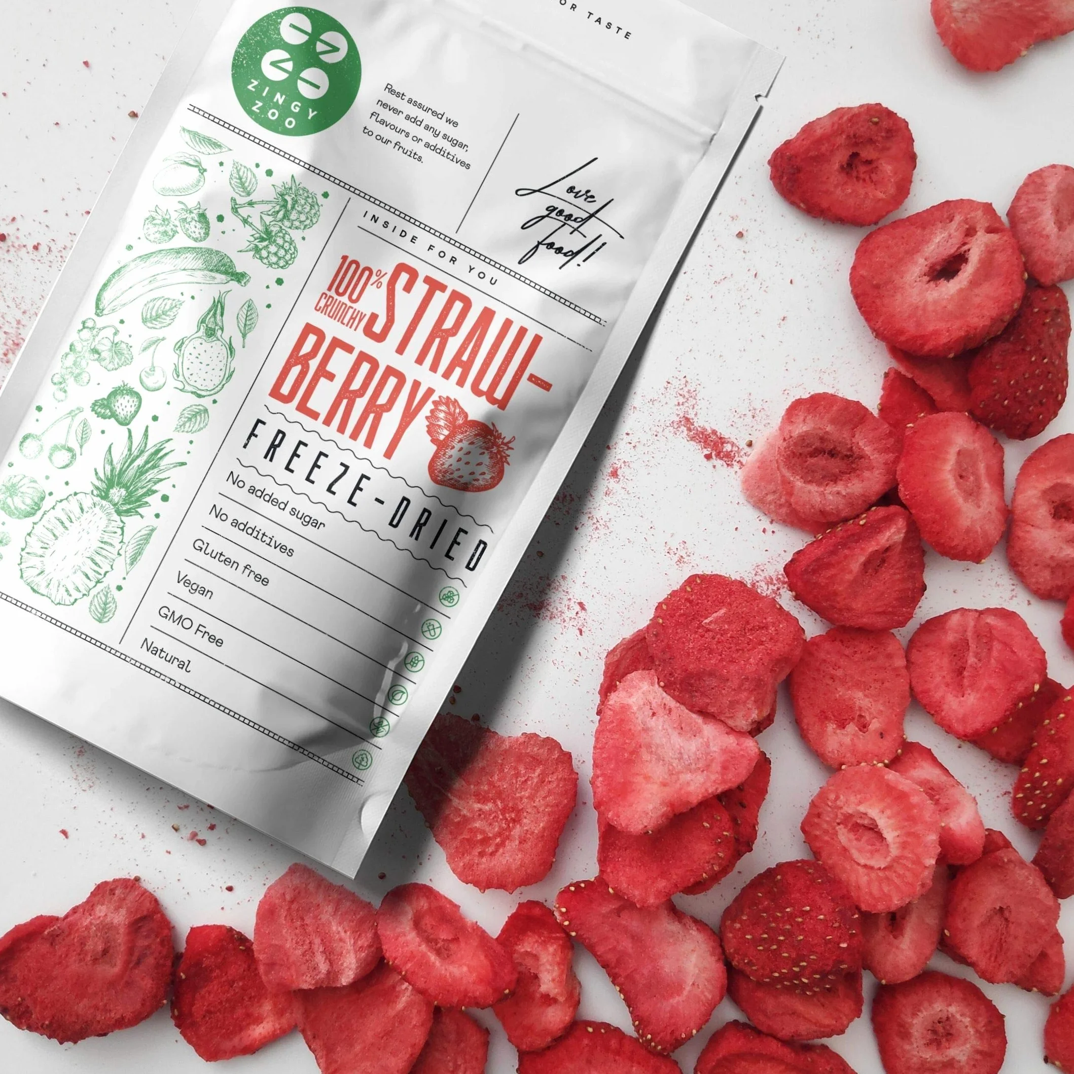 Fraises Fruits Frais Lyophilisée | Naturel Fraise Sechee Freeze Dried Fruit | Fruits Seche Lyophilisateur | Faire un Mélange de Fruits Secs Framboises et Fraise | Gefriergetrocknete Erdbeere (90g)