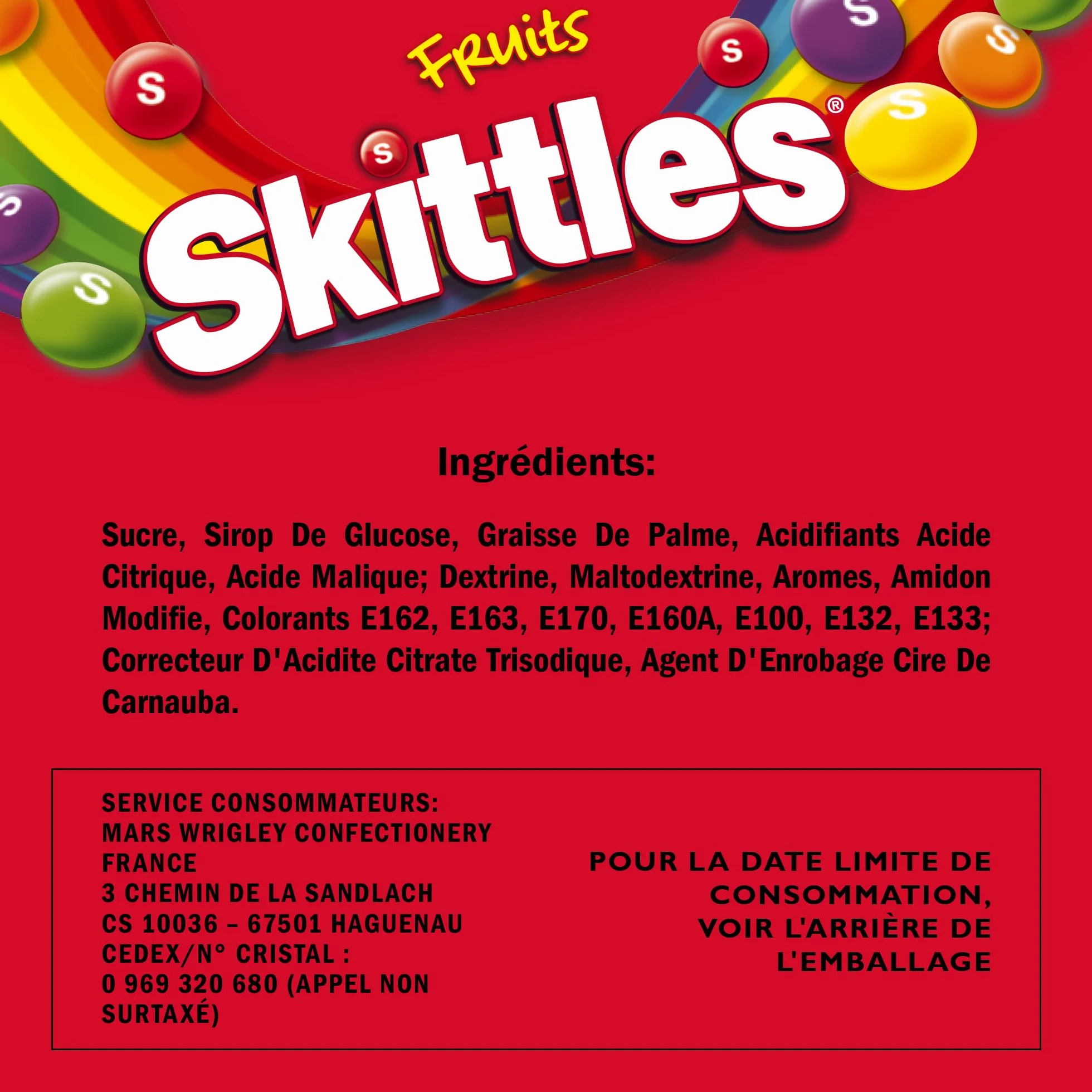 SKITTLES - Bonbons au goût Fruits - Boîte de 125g