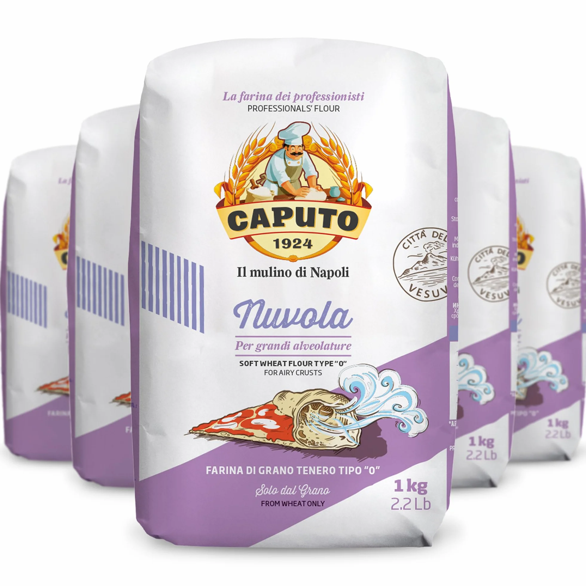 Colichef Farine Caputo Nuvola Type 0-5 Kilos (pack de 5 x 1 Kg) - La farine parfaite pour une pâte légère et aérée. La farine pour Pizza préférée en Italie !