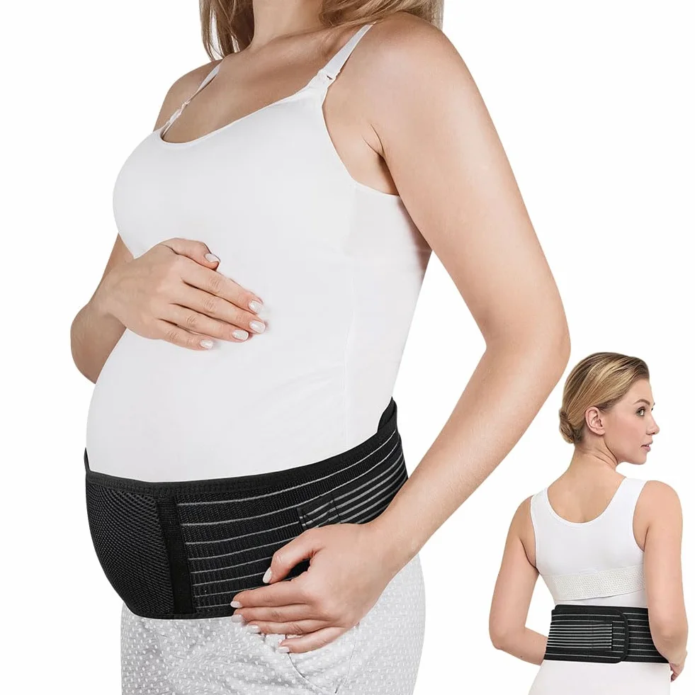 AUYAO Ceinture de Grossesse Respirante Réglable Support Abdominale et Lombaire pour Soulager Douleurs Bassin Hanche Dos
