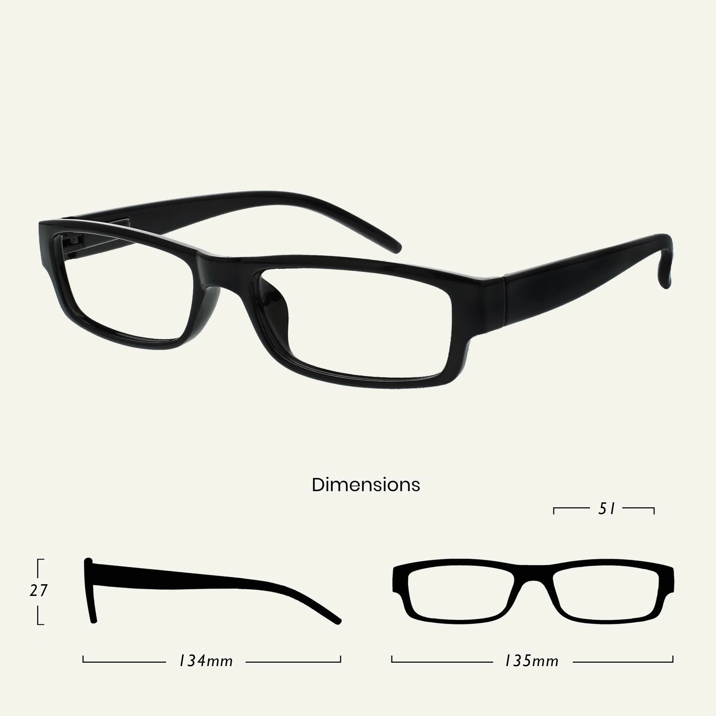 OPULIZE Lunettes De Lecture Noir +3,00 Lot 4