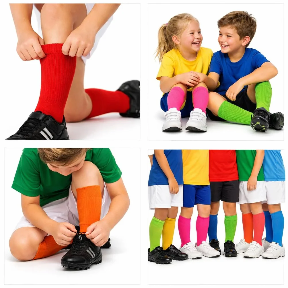 1STLY PHYSIQUE Chaussettes montantes anti-transpiration enfant Taille 32-37