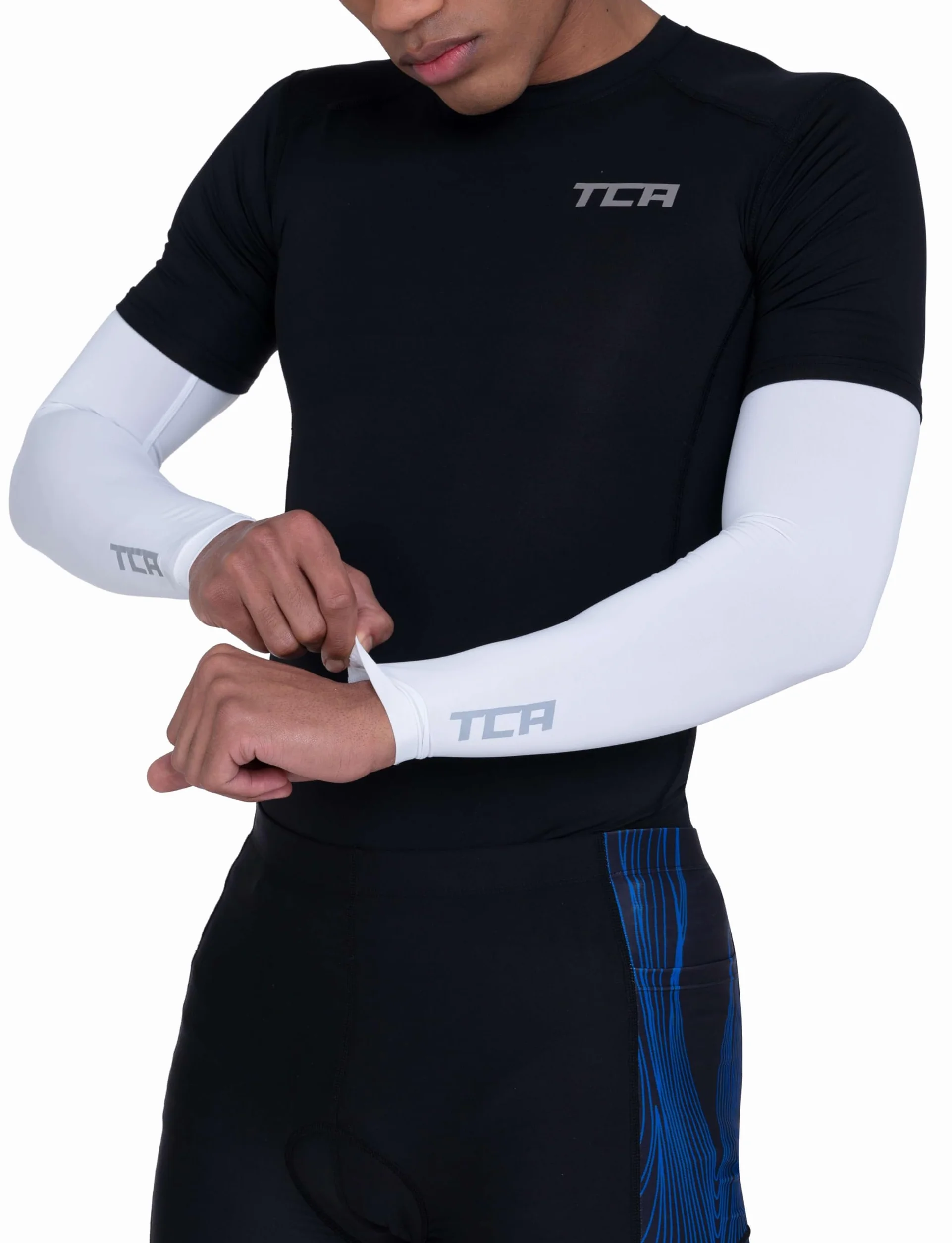 TCA Manches UPF 50+ Anti-Dérapant Tout-Saison Respirantes Cyclisme Course Compression
