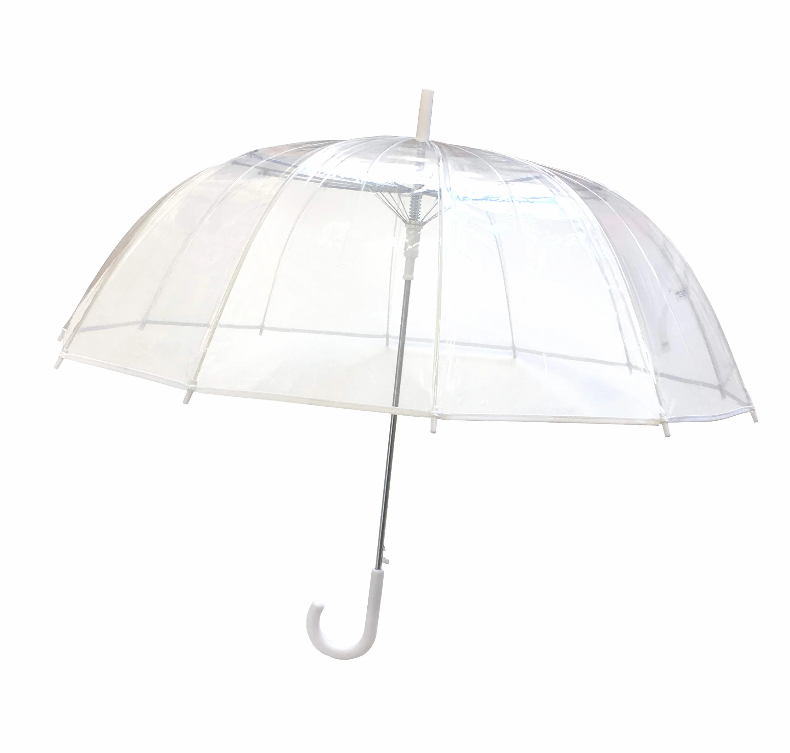 SMATI Grand Parapluie Long Transparent Résistant au Vent 12 baleines Diamètre 102cm Ouverture automatique
