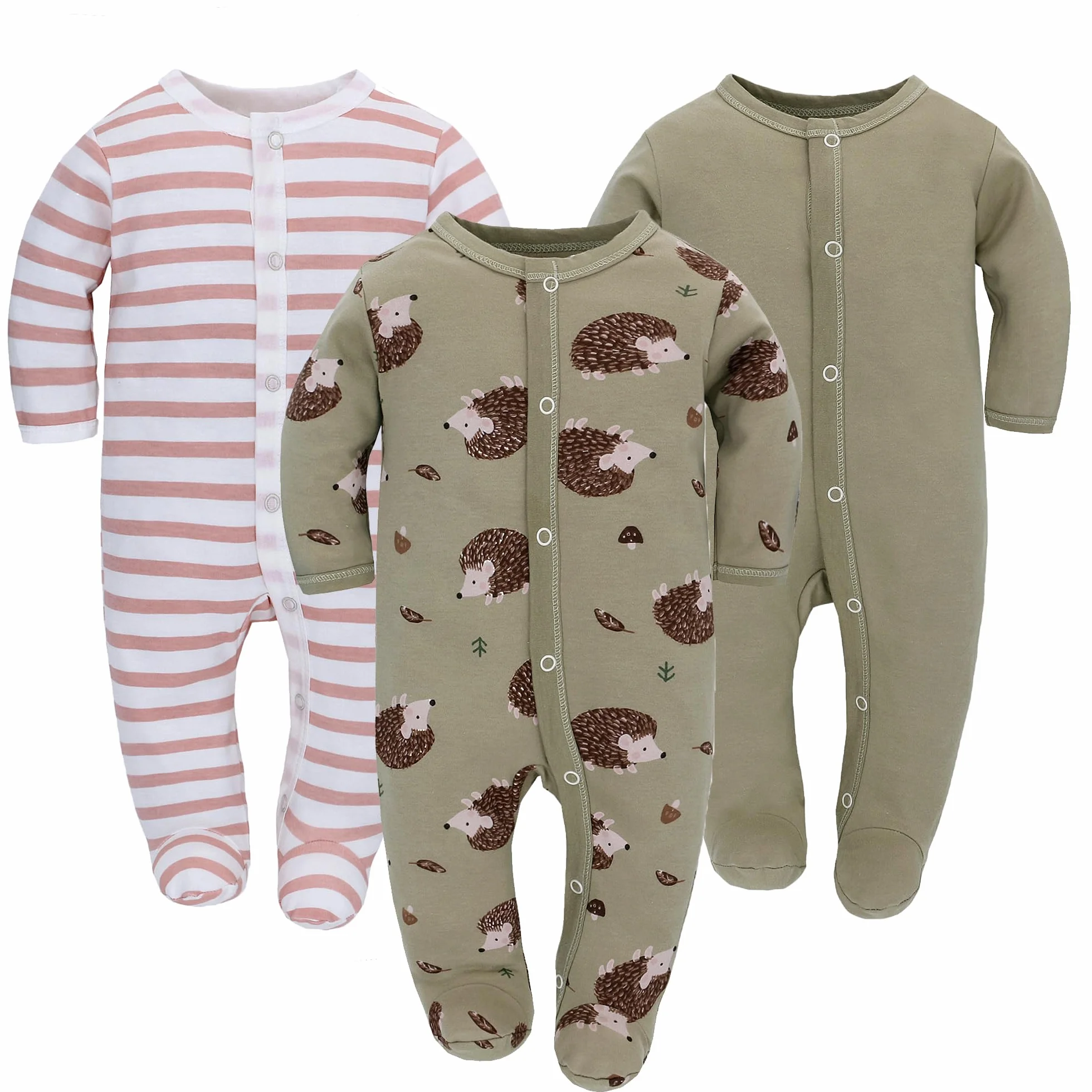 Barboteuses bébé Pyjama Sac de Couchage en Coton avec Pieds Miracle Baby GR. 56 62 68