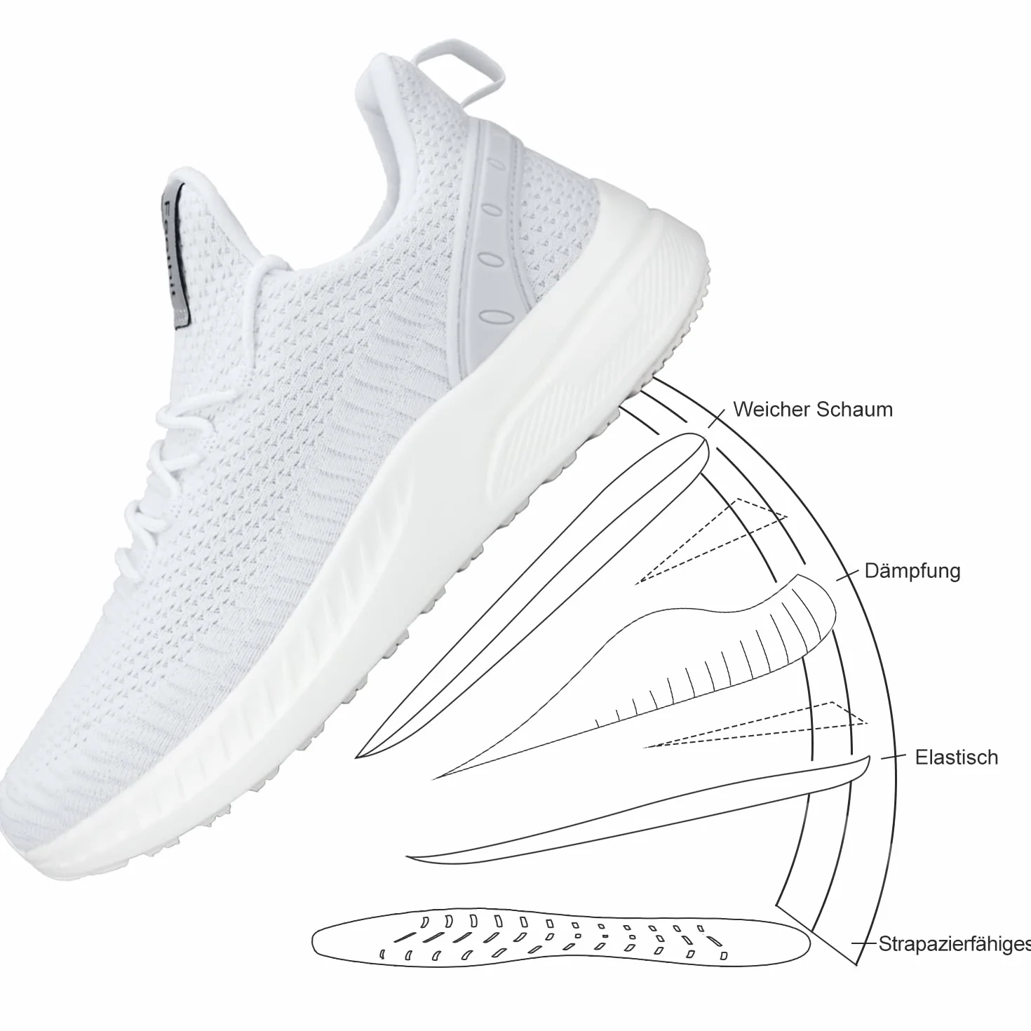 Feethit Femme Chaussures de Sport Running Air Respirant Légères Basket Fitness Gym Jogging Outdoor