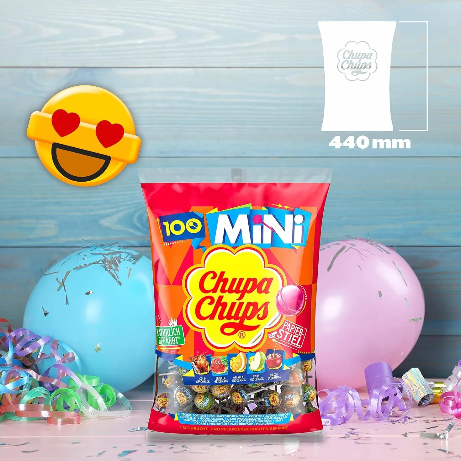 Chupa Chups Chupa Chups Sachet De 100 Mini Sucettes Assorties, Orange (Lot de 1)